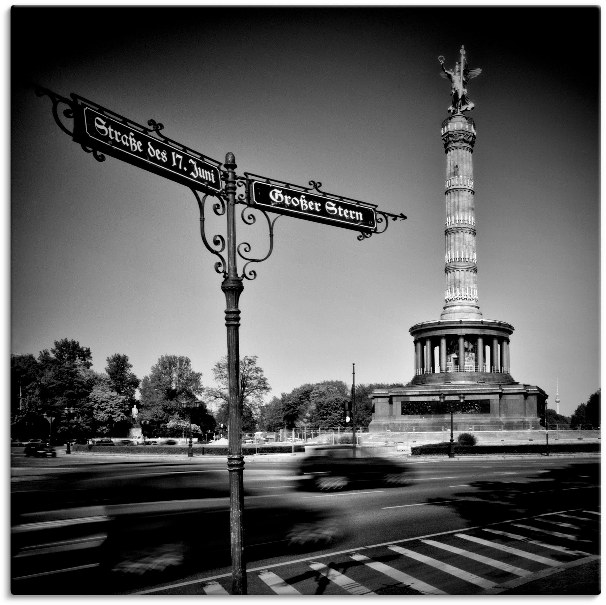 (1 Berlin oder St), Wandbild II, Größen in versch. Wandaufkleber Poster als Artland Leinwandbild, Siegessäule Gebäude