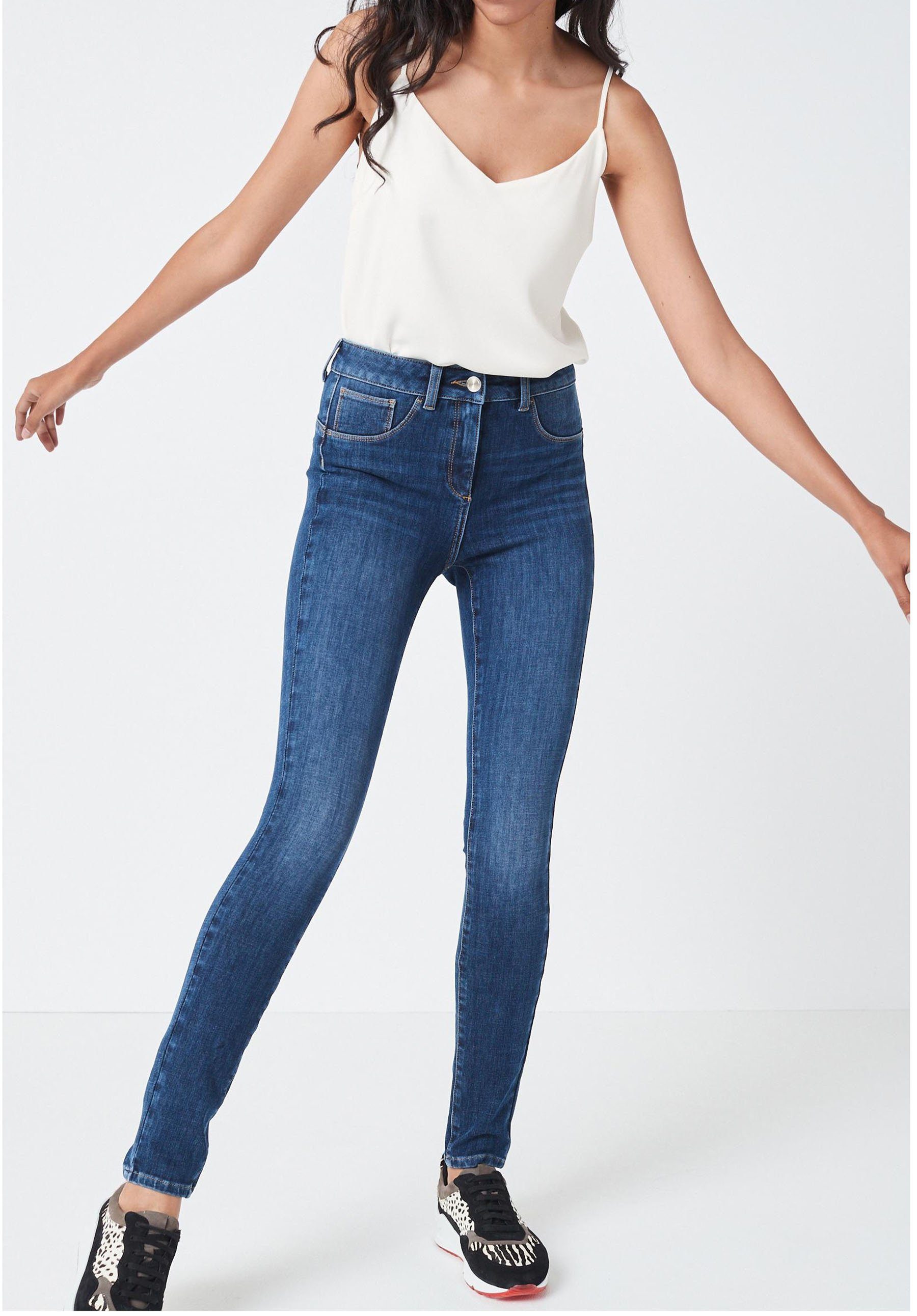 Next Skinny-fit-Jeans Skinny-Jeans (1-tlg) Dark Blue 360°-Stretch mit