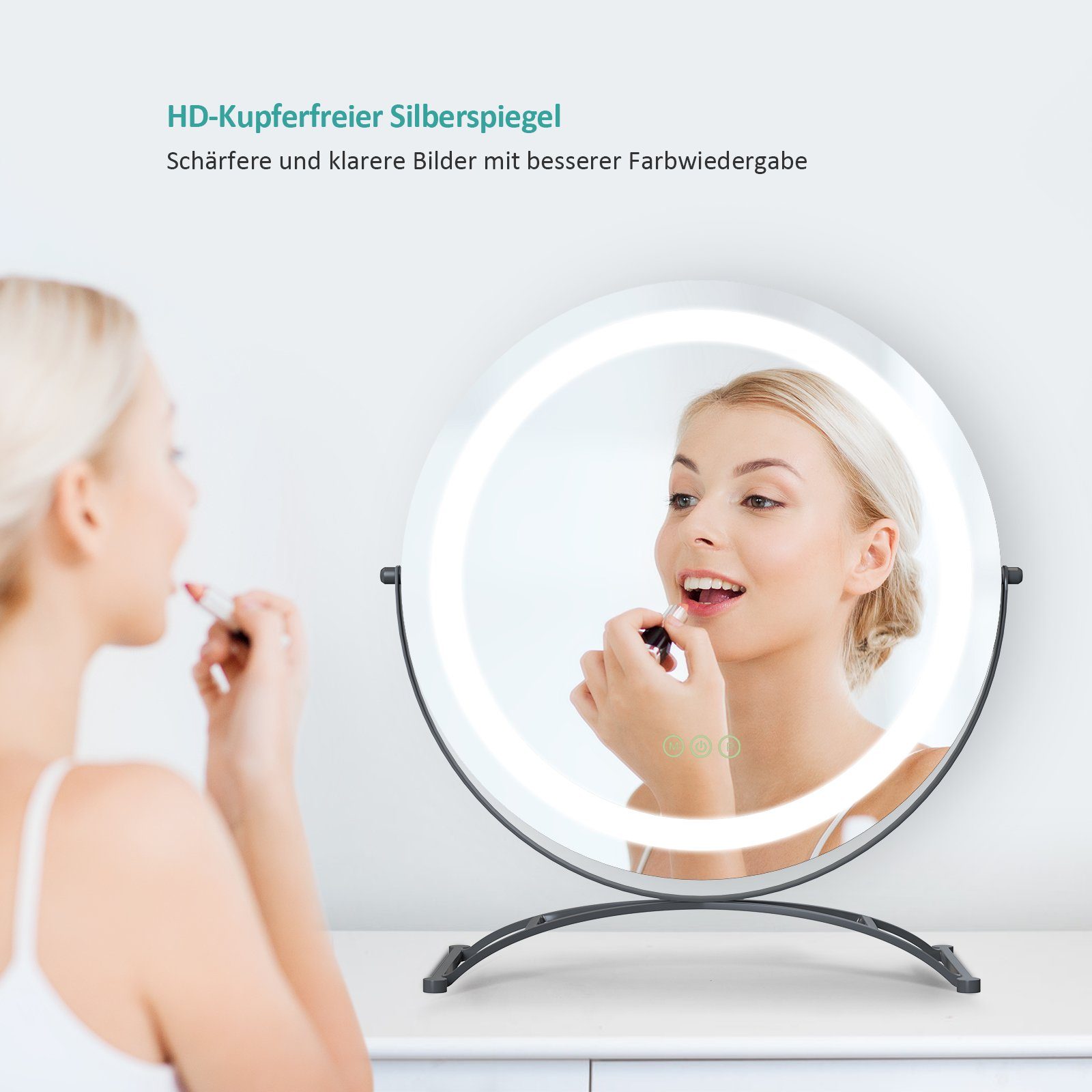 EMKE Schminkspiegel LED Runder Kosmetikspiegel Tischspiegel günstig online kaufen