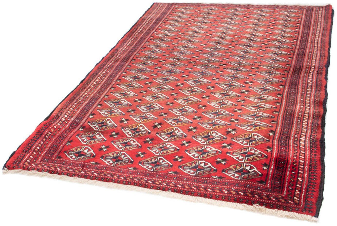 Wollteppich »Belutsch Stark Gemustert Rosso 190 x 137 cm«, morgenland, rechteckig, Höhe 0,8 mm, Handgeknüpft-HomeTrends