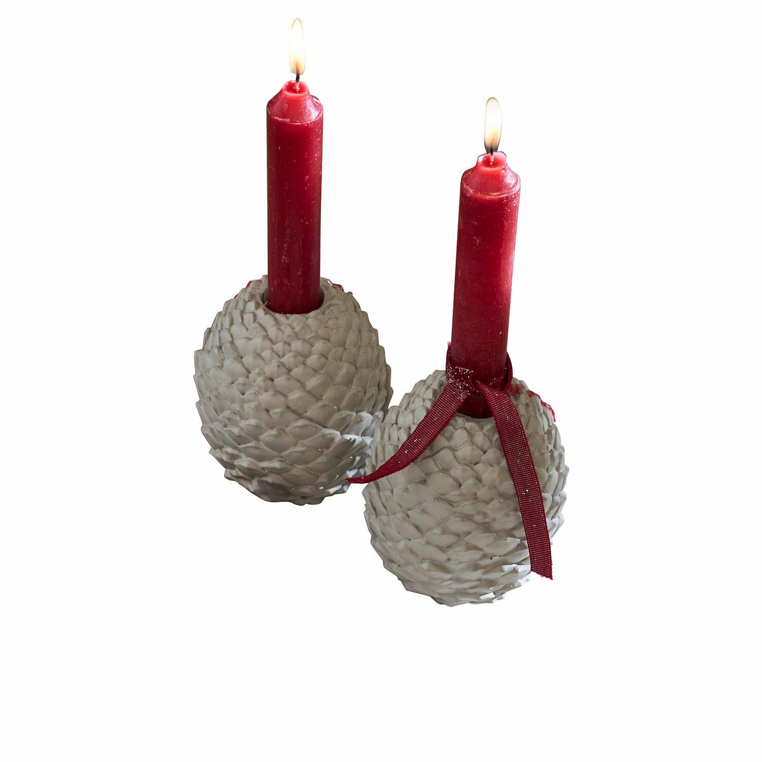 Mirabeau Kerzenständer Kerzenständer 2er Set Rianora grau