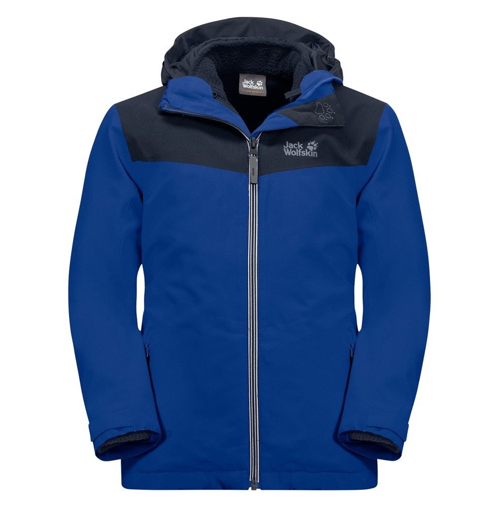 Jack Wolfskin Winterjacke Snowfrost 3in1 (wasser- und winddicht, warme Fleece-Innenjacke) blau