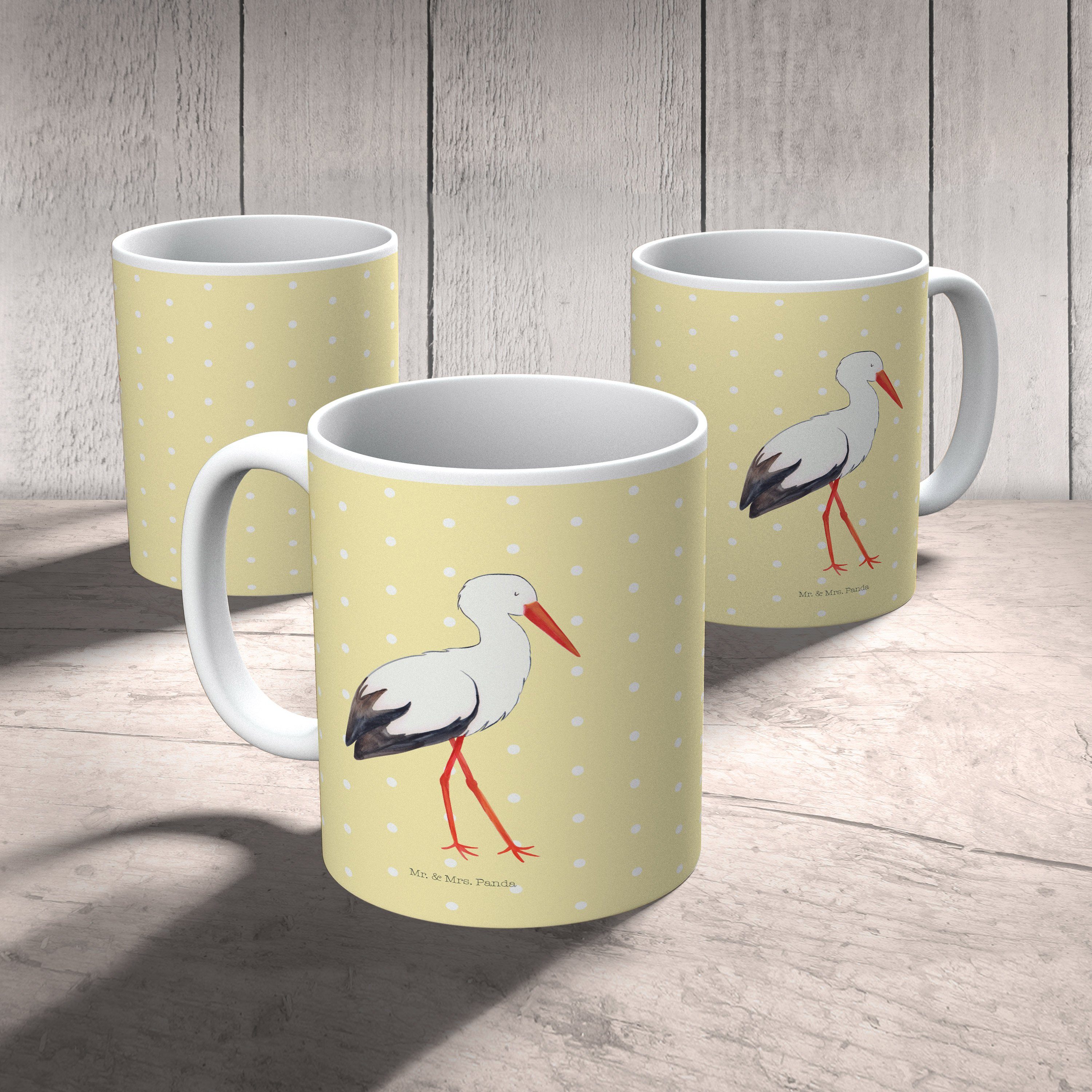 Mr. & Mrs. Babybauch, Pastell - Keramik Tasse, Motive, Tasse Geschenk, Tasse Storch Panda Gelb - Büro