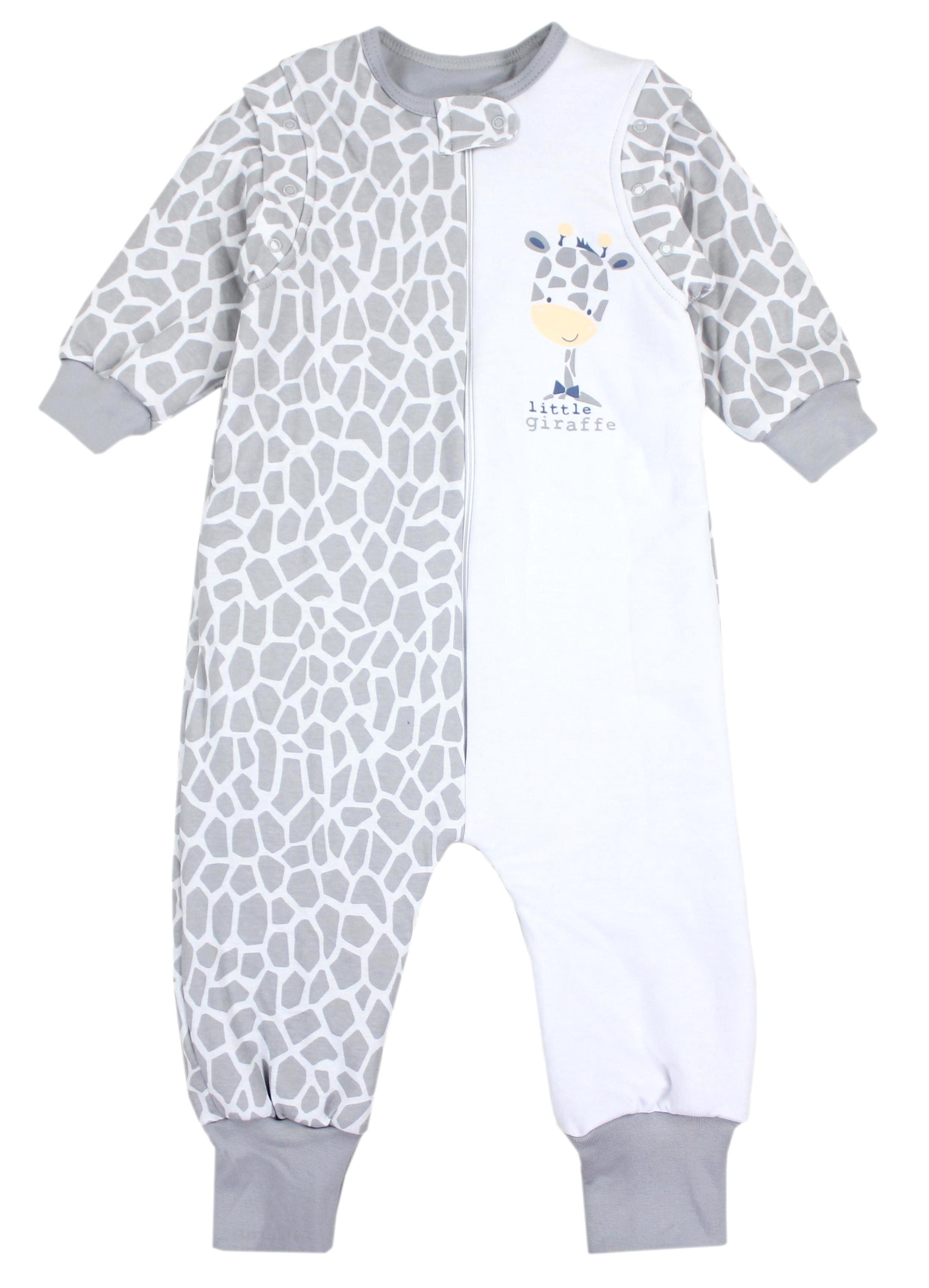 TupTam Babyschlafsack mit Beinen und Ärmel Winter OEKO-TEX zertifiziert Unisex Giraffe | Schlafsäcke
