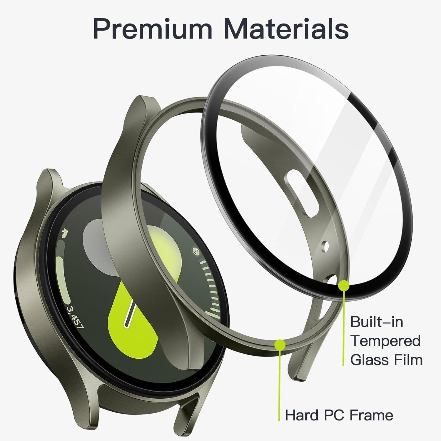 LuxusKollektion Smartwatch-Hülle Hülle Schutzfolie Samsung Galaxy Watch 7 44mm Glas Displayschutz Grün – Bild 3 von 5