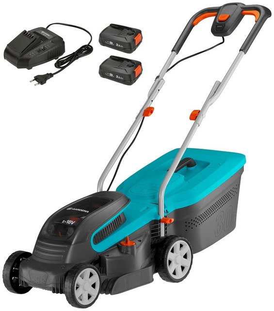 Gardena Akku-Rasenmäher PowerMax 32/36V P4A Ready-To-Use Set 2x 18 Volt / 2,5 Ah