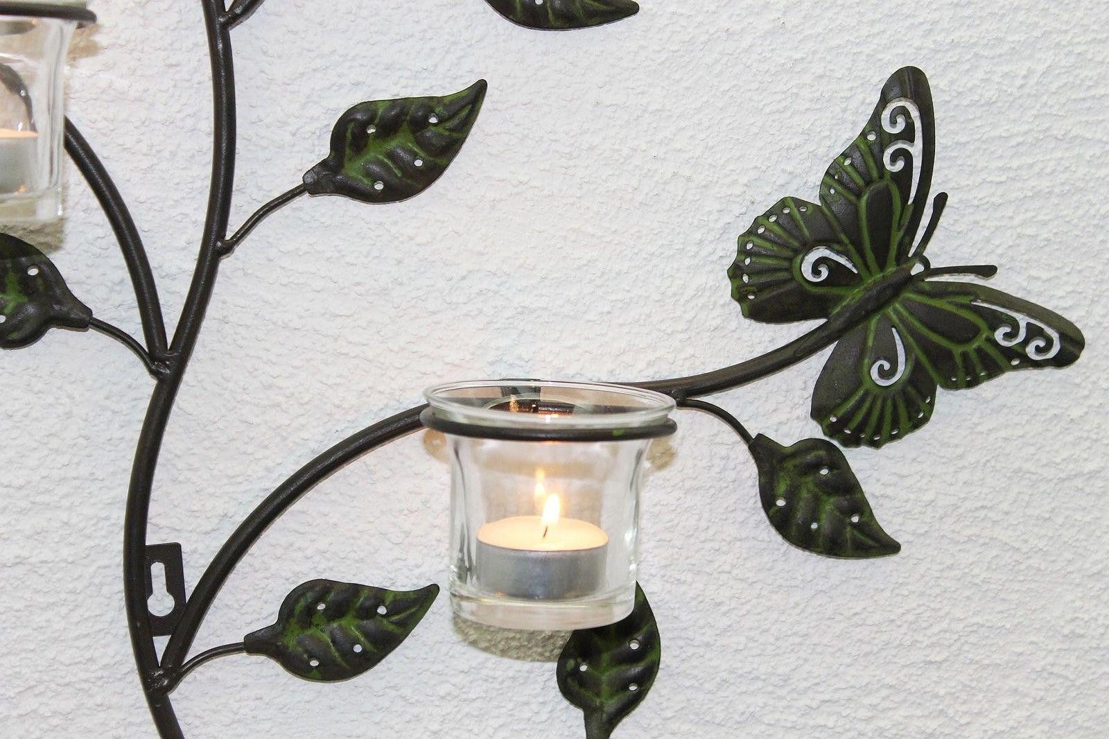 DanDiBo Teelichthalter Metall Kerzenständer Wandkerzenhalter für Wandteelichthalter 12120, Teelichthalter 62 cm Wandleuchter Kerzenhalter Wand Teelichtglas