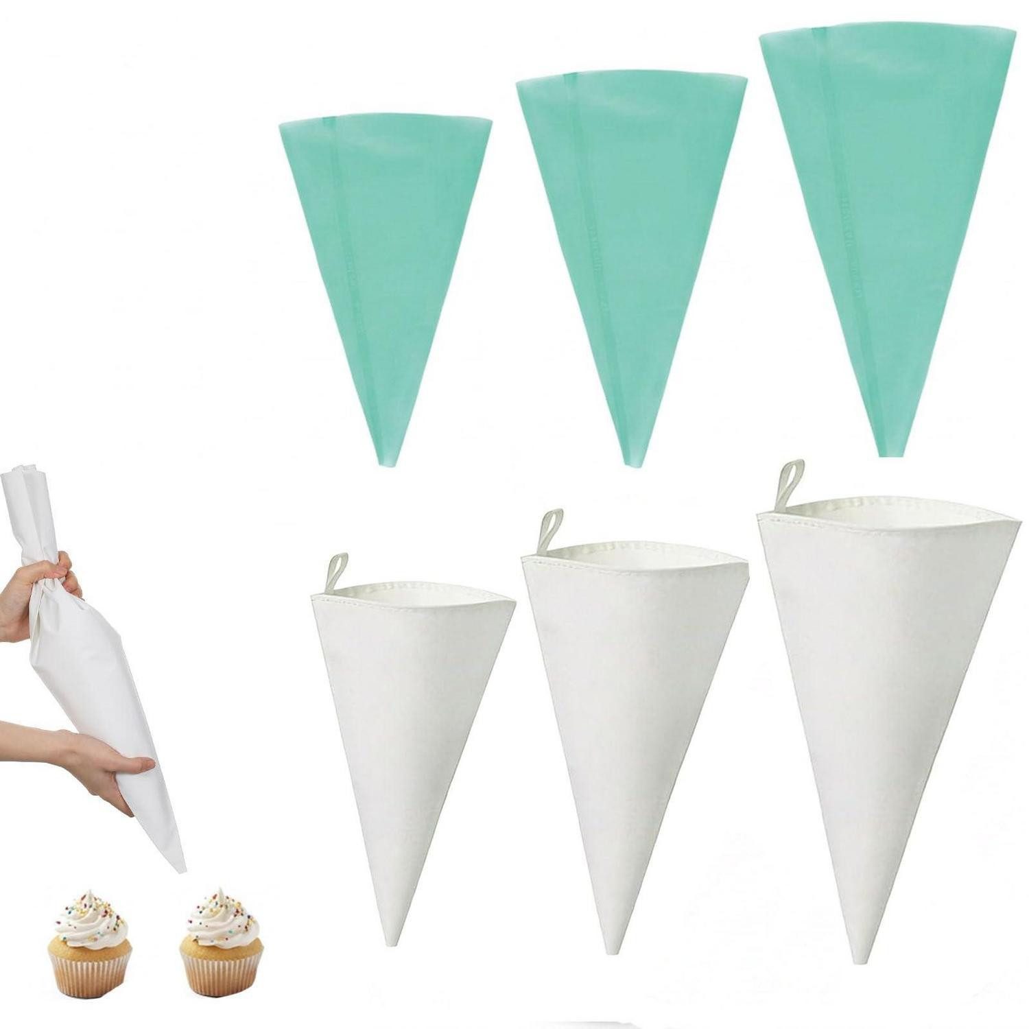 LuxusKollektion Spritzbeutel Spritzbeutel Set 6-tlg. Wiederverwendbar Groß