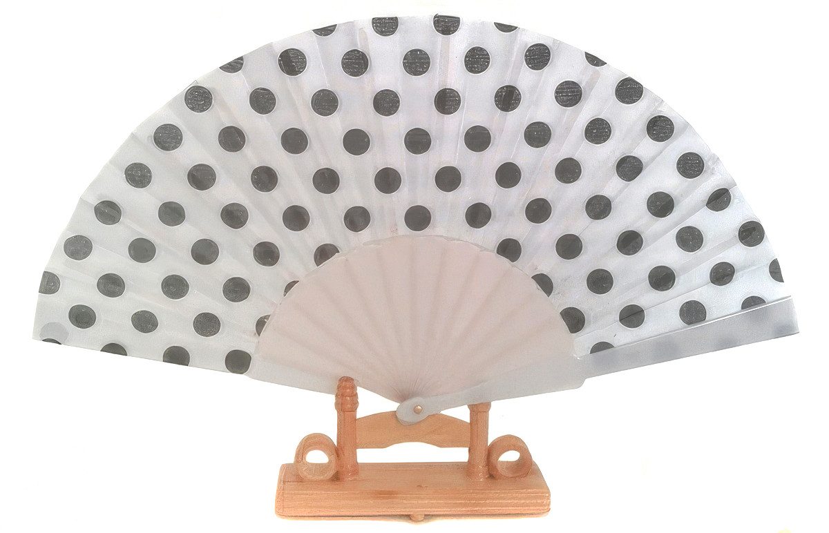 Yudu Handfächer "Pünktchen" Motive Handfächer Fächer transparent Kunststoffstreben