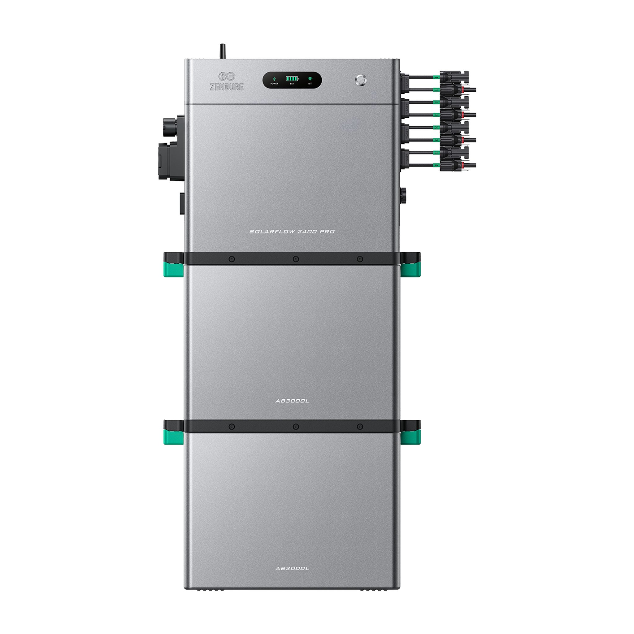 ZENDURE SuperCharged Balkonkraftwerk Zendure SolarFlow 2400 Pro mit 0/1/2/3/4/5 Zendure Batterie AB3000L, 800 W, (Set, 1× SolarFlow 2400 AC Pro mit 0/1/2/3/4/5× AB3000L Batterien), erweiterbar 2,88–16,8 kWh, IP65 Schutz, Plug and play