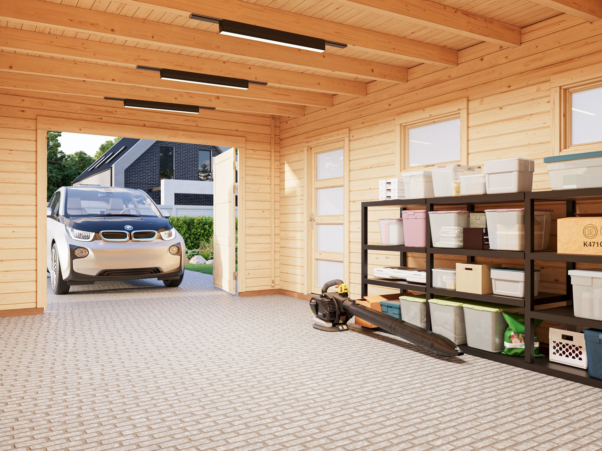 Palmako Garage Rasmus, mit Holztor, BxTxH: 420x598x253 cm