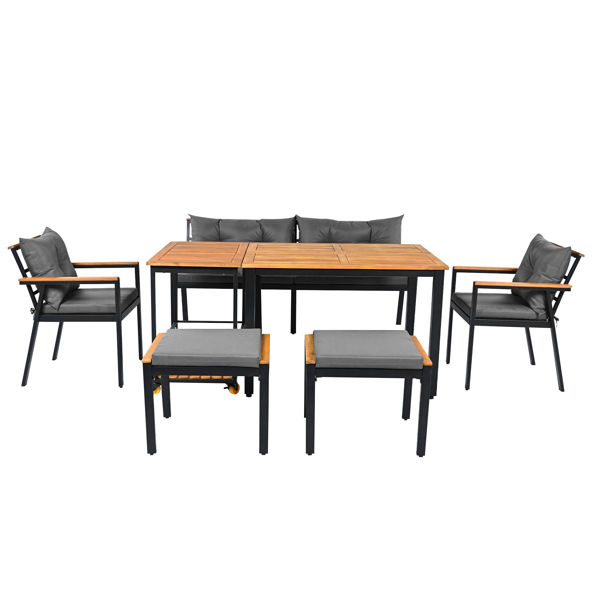 KLAM HOME Gartenlounge-Set Garten-Essgruppe mit Sesseln günstig online kaufen