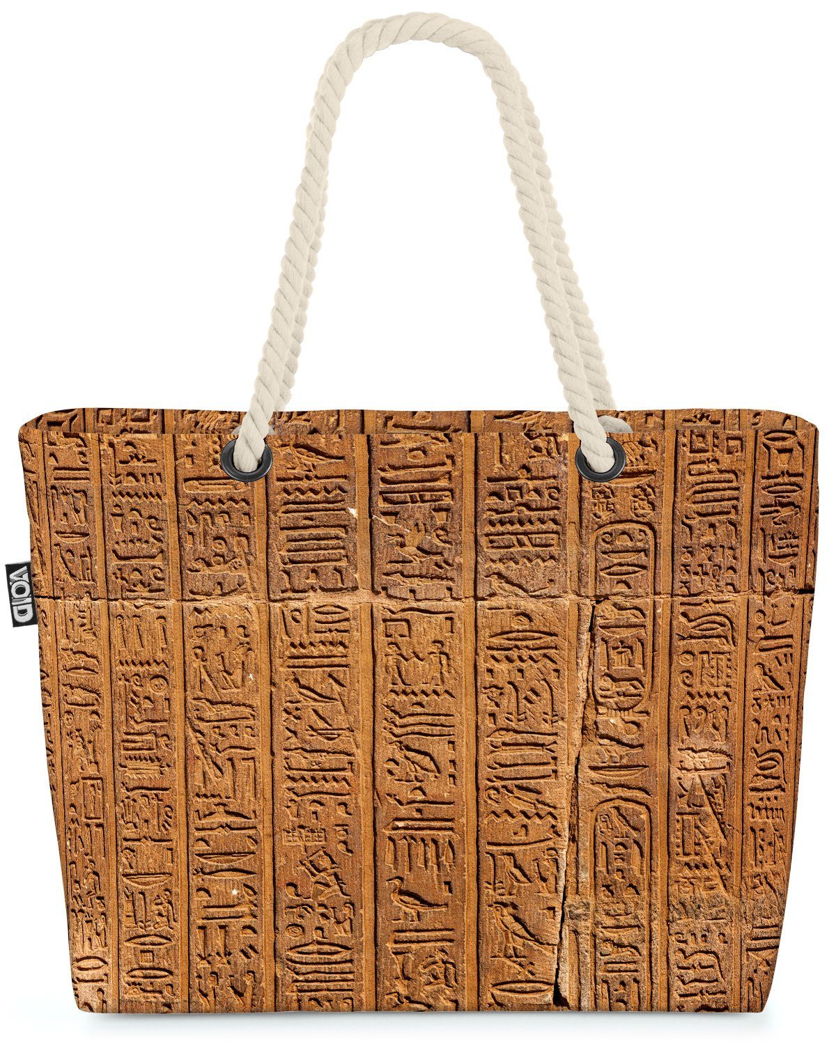 VOID Strandtasche (1-tlg), Ägyptische Schriftzeichen Ägypten Ägypten Pharao Museum Sphinx Tempel