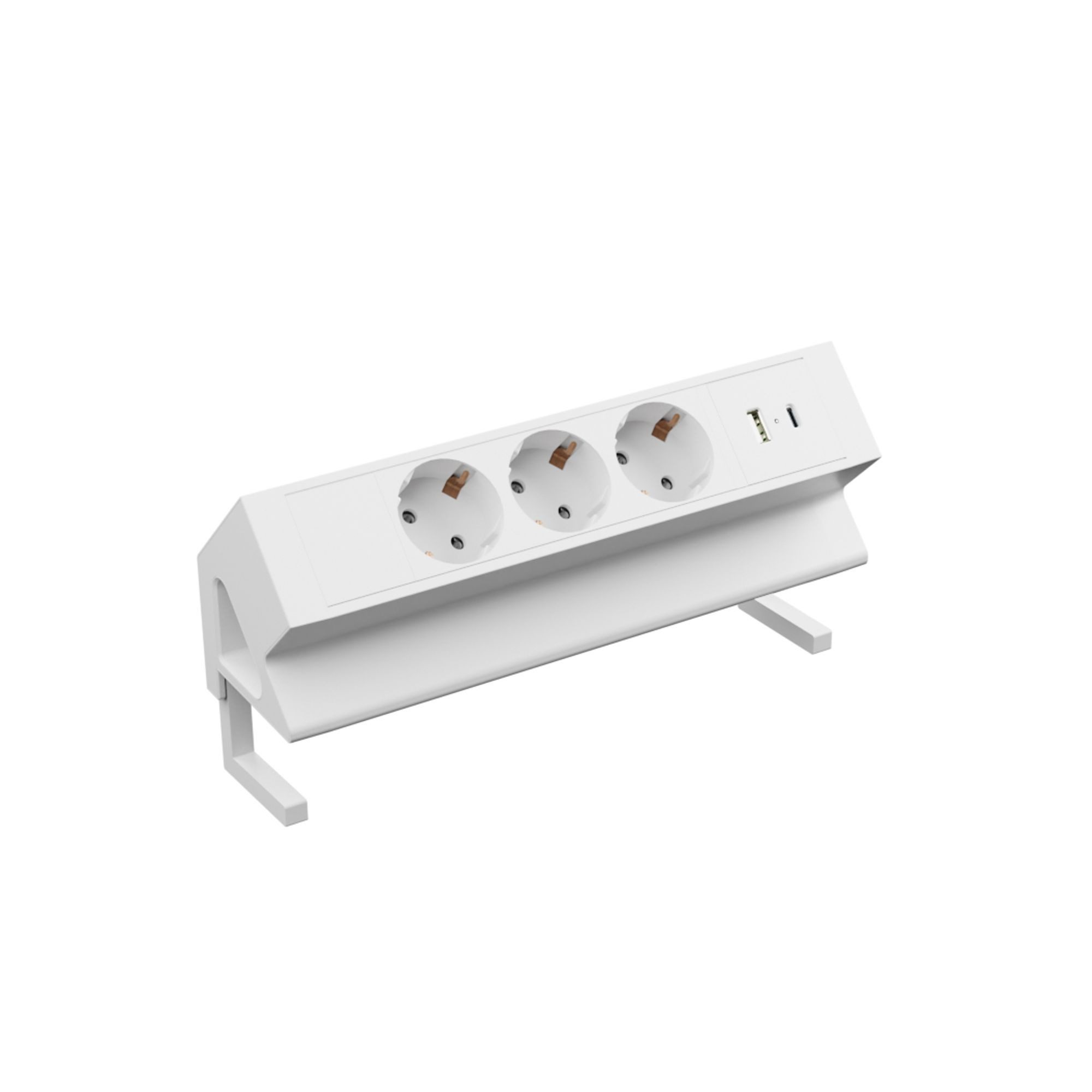 kalb Steckdose 3er Aufsatzsteckdose mit USB A/C Mehrfachsteckdose zum Anklemmen