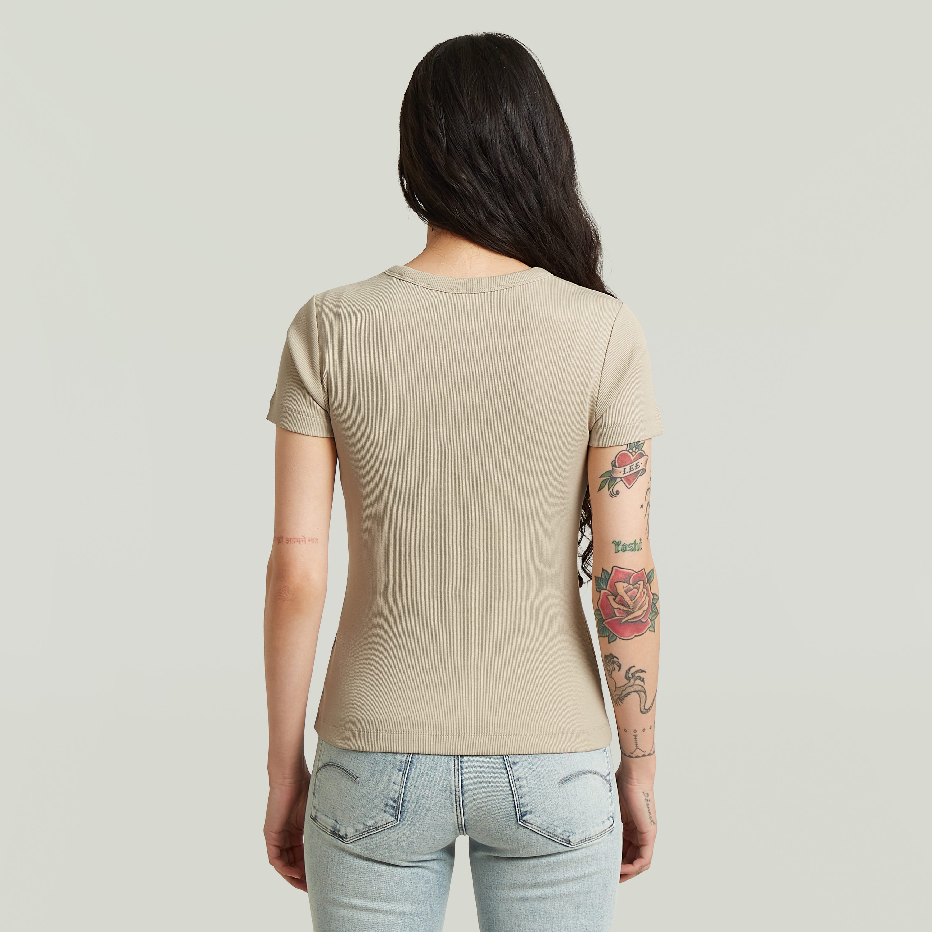 G-STAR T-Shirt Slim Rib Wmn in Rundhalsform