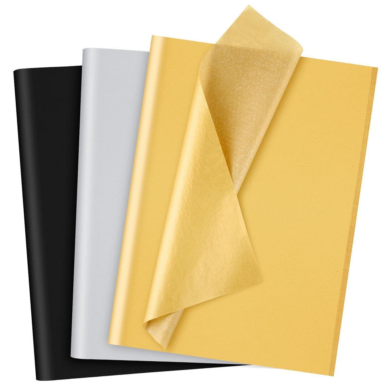 LuxusKollektion Seidenpapier Seidenpapier 60 Blatt Schwarz Gold Silber
