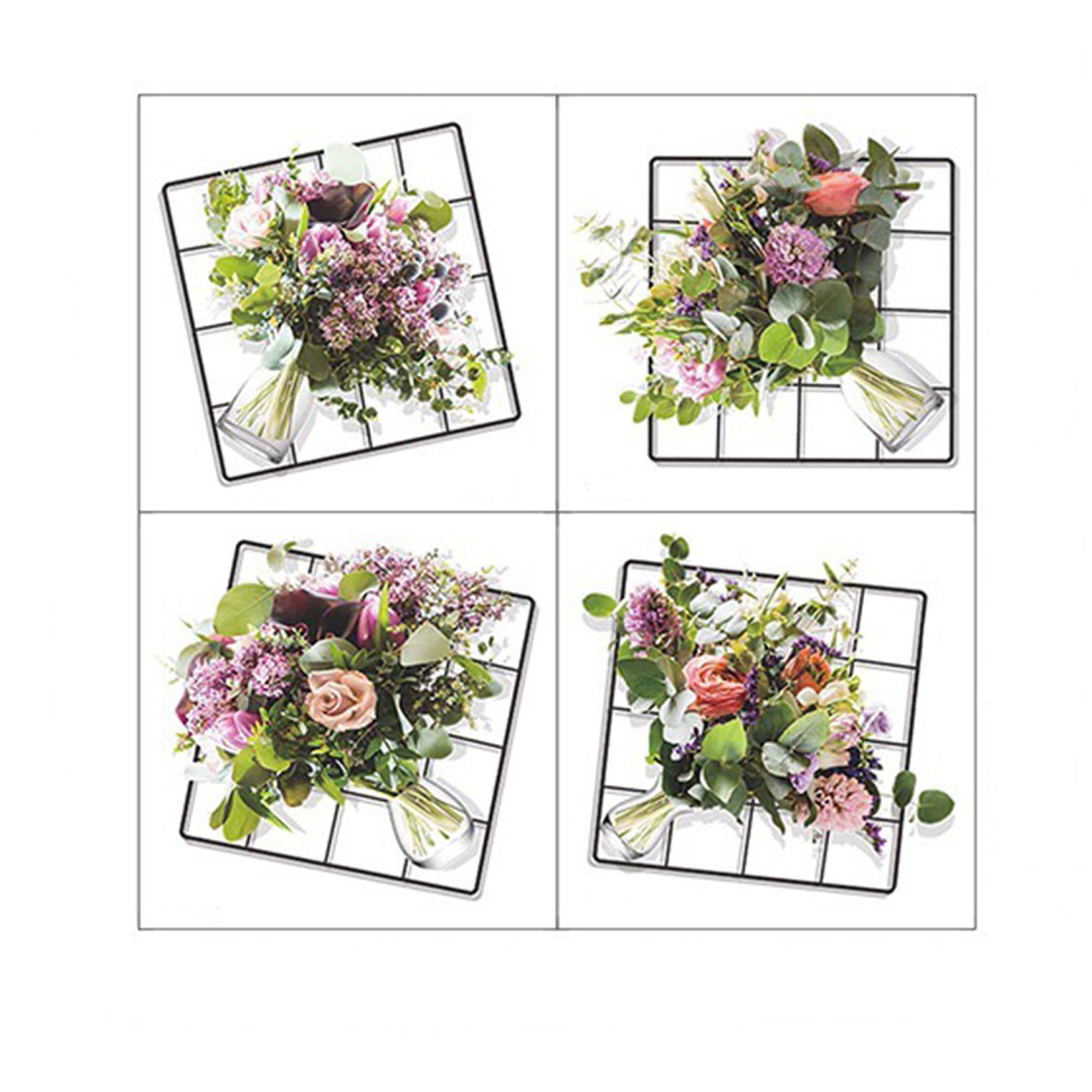 KINSI 3D-Wandtattoo Pflanzen Wandaufkleber Set - Grüne Blumenranken & Vase, günstig online kaufen