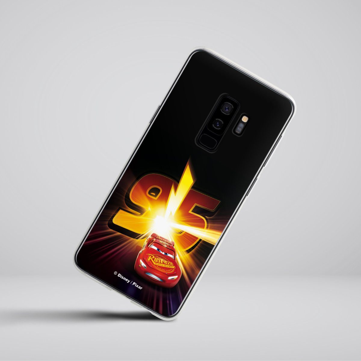 DeinDesign Handyhülle Offizielles Lizenzprodukt Cars Lightning Mcqueen 95 Cars3 Lightning 95, Samsung Galaxy S9 Plus Silikon Hülle Bumper Case Handy Schutzhülle