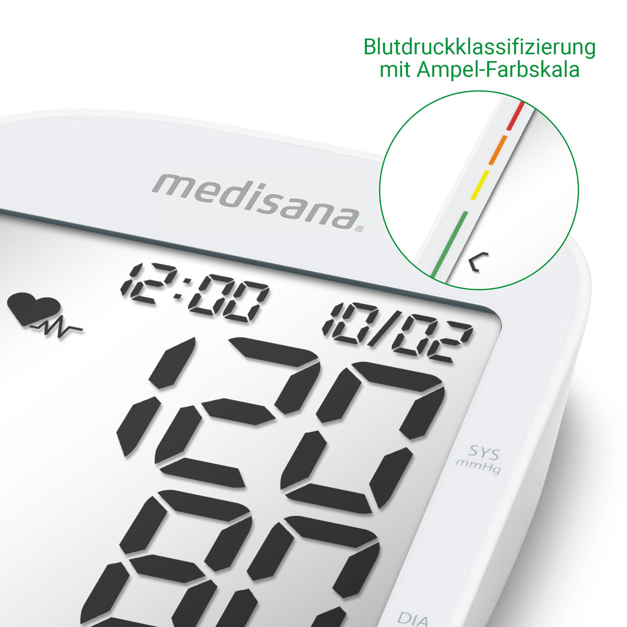 Medisana Oberarm-Blutdruckmessgerät BU 535 Voice, Sprachausgabe, unregelmäßige Herzschlaganzeige, Je 120 Speicherplätze