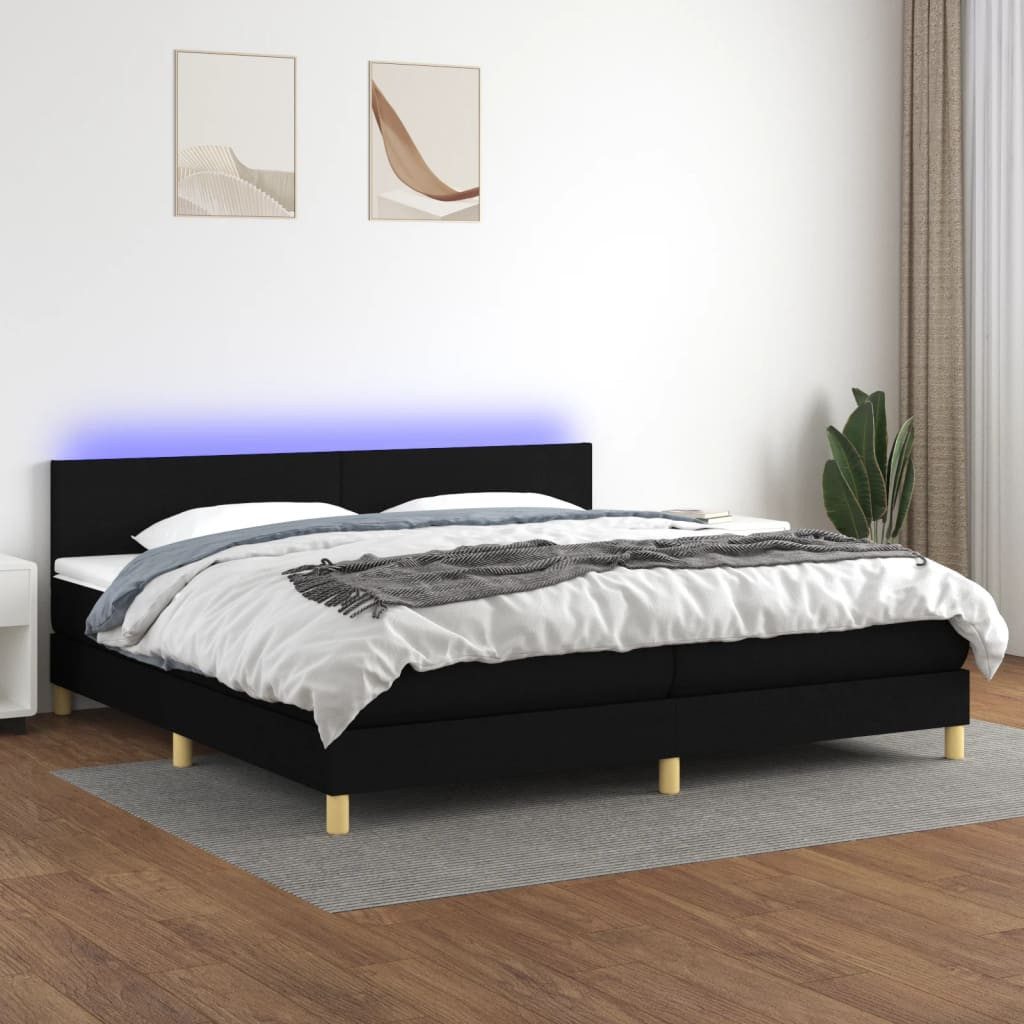 vidaXL Boxspringbett Bett Boxspringbett komplett mit Matratze & LED Stoff ( günstig online kaufen