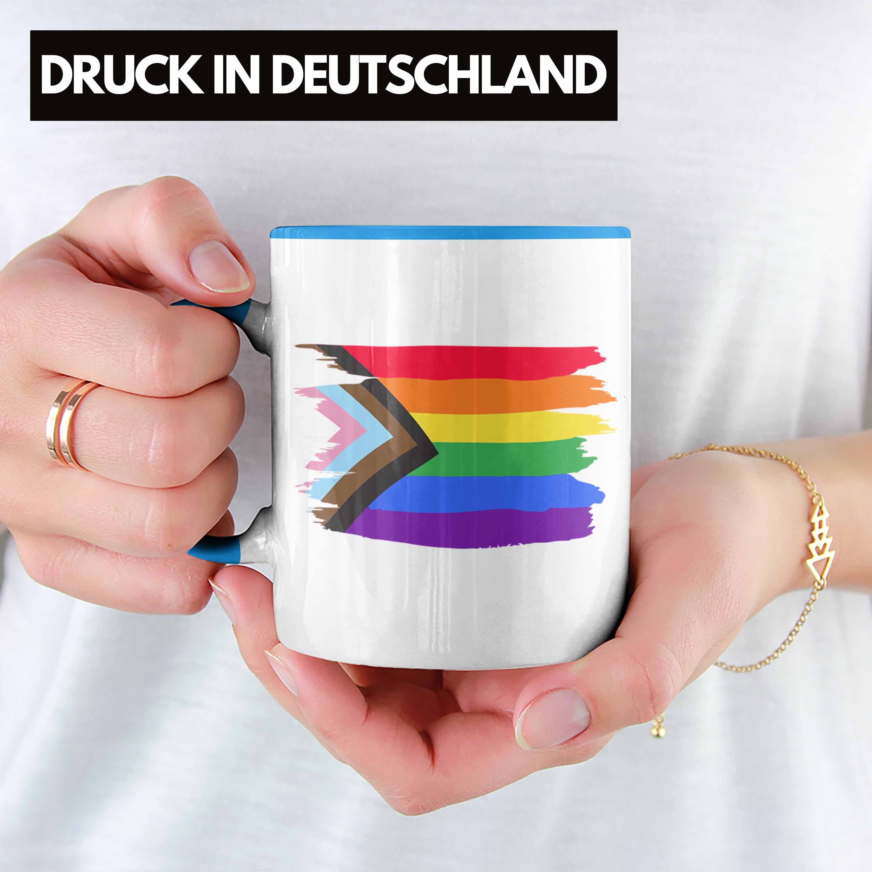 Transgender Grafik Trendation Tasse Regenbogen Schwule Pride - LGBT Trendation Blau Flagge Lesben Tasse Geschenk