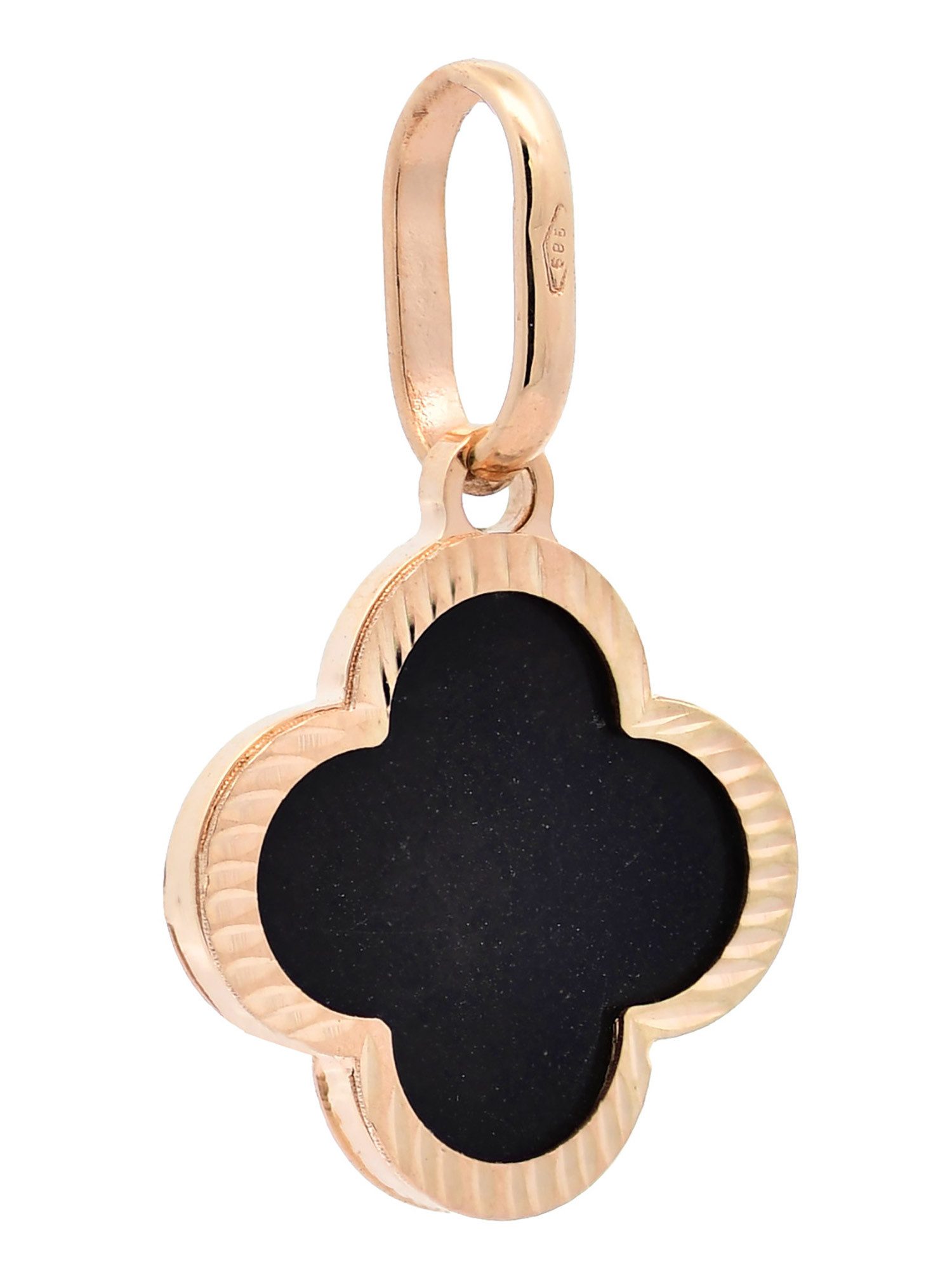 HOPLO Kettenanhänger Anhänger für Halskette Blume klein Onyx echt massiv 58 günstig online kaufen