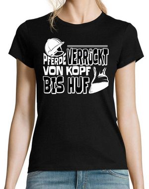 Youth Designz T-Shirt "Pferde Verrückt Von Kopf Bis Huf" Damen T-Shirt mit modischem Frontprint