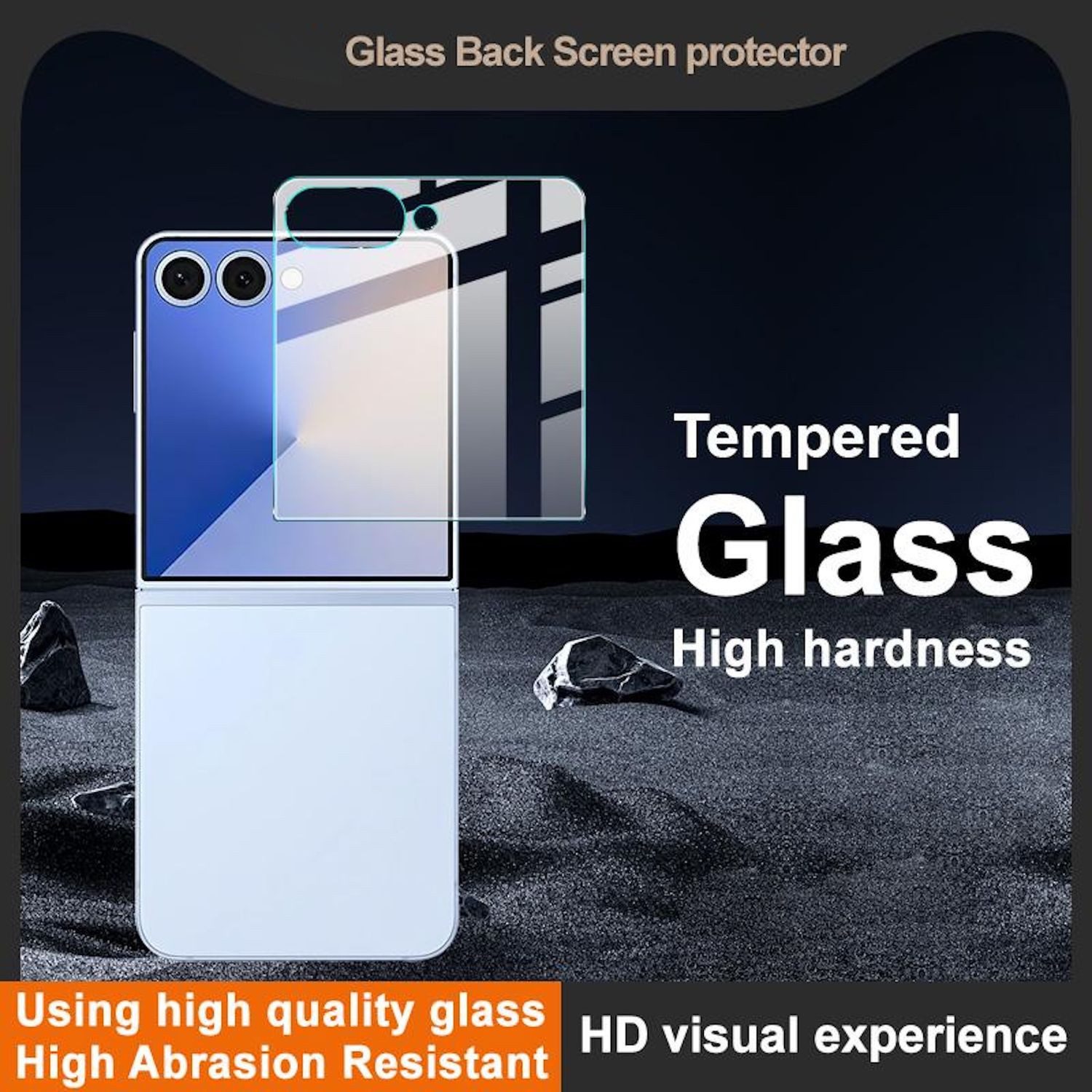 Wigento Handyhülle Für Samsung Galaxy Z Flip7 5G 2x Back Screen 2.5D 9H Schutz Hart Glas, Spar Set 0,26mm 9H 2.5D Hart Glas Folie, hoher Schutz
