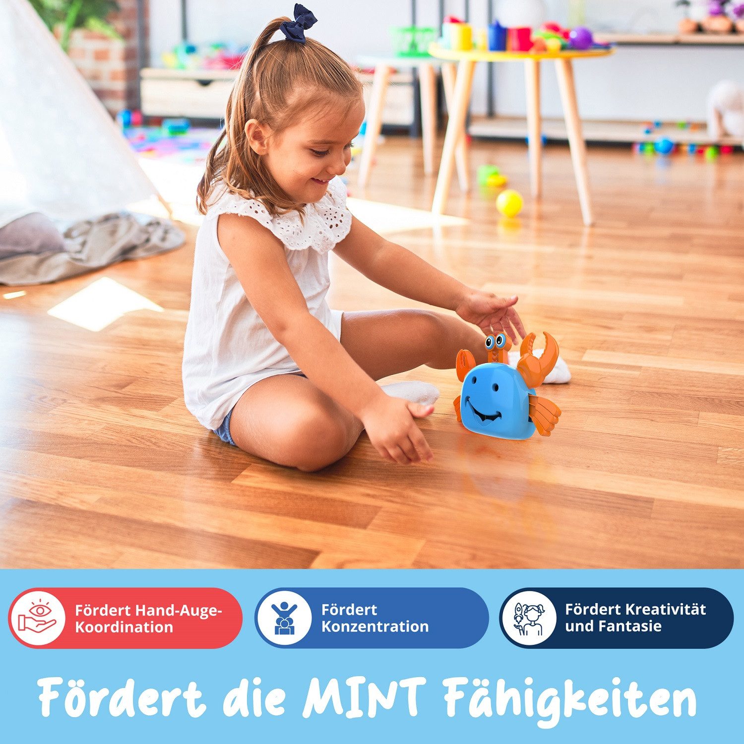 noDNA We love robotics Robotertier Krabben Roboter, ab 6 Jahren, DIY Roboter Spielzeug, Roboter Bausatz für Kinder ab 6 Jahren