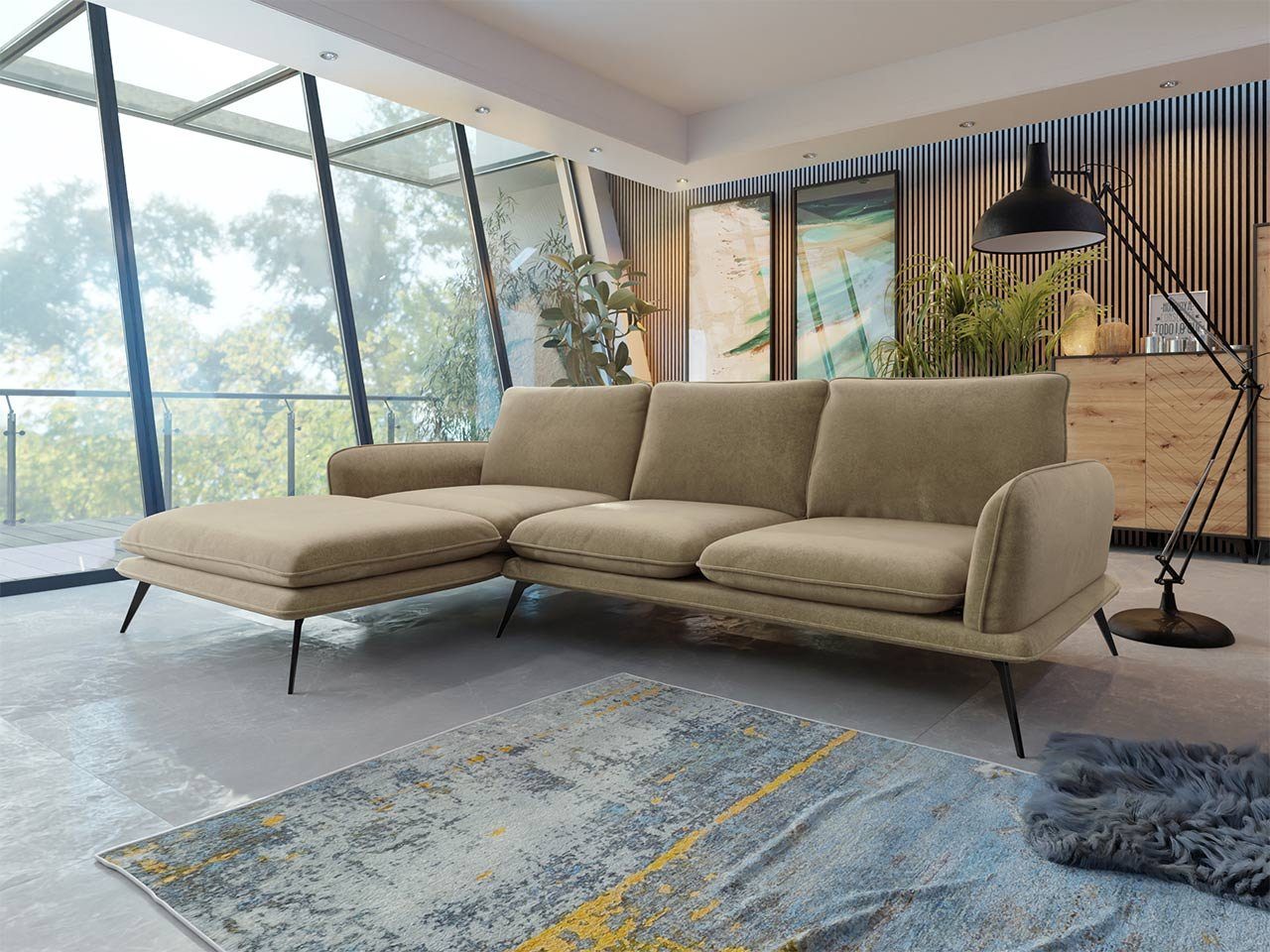 MIRJAN24 Ecksofa Portimao LC, Loft Polsterecke Sofa, Farbauswahl L-Form Couchgarnitur Zetta 291