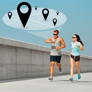 Hama Fitnesstracker wasserdicht GPS Herzfrequenz Kalorien Schritte Timer Smartwatch (3,3 cm/1,3 Zoll), Messung von Schlaf,Tempo,Trainingszeit, Wecker, Musiksteuerung, Wetter