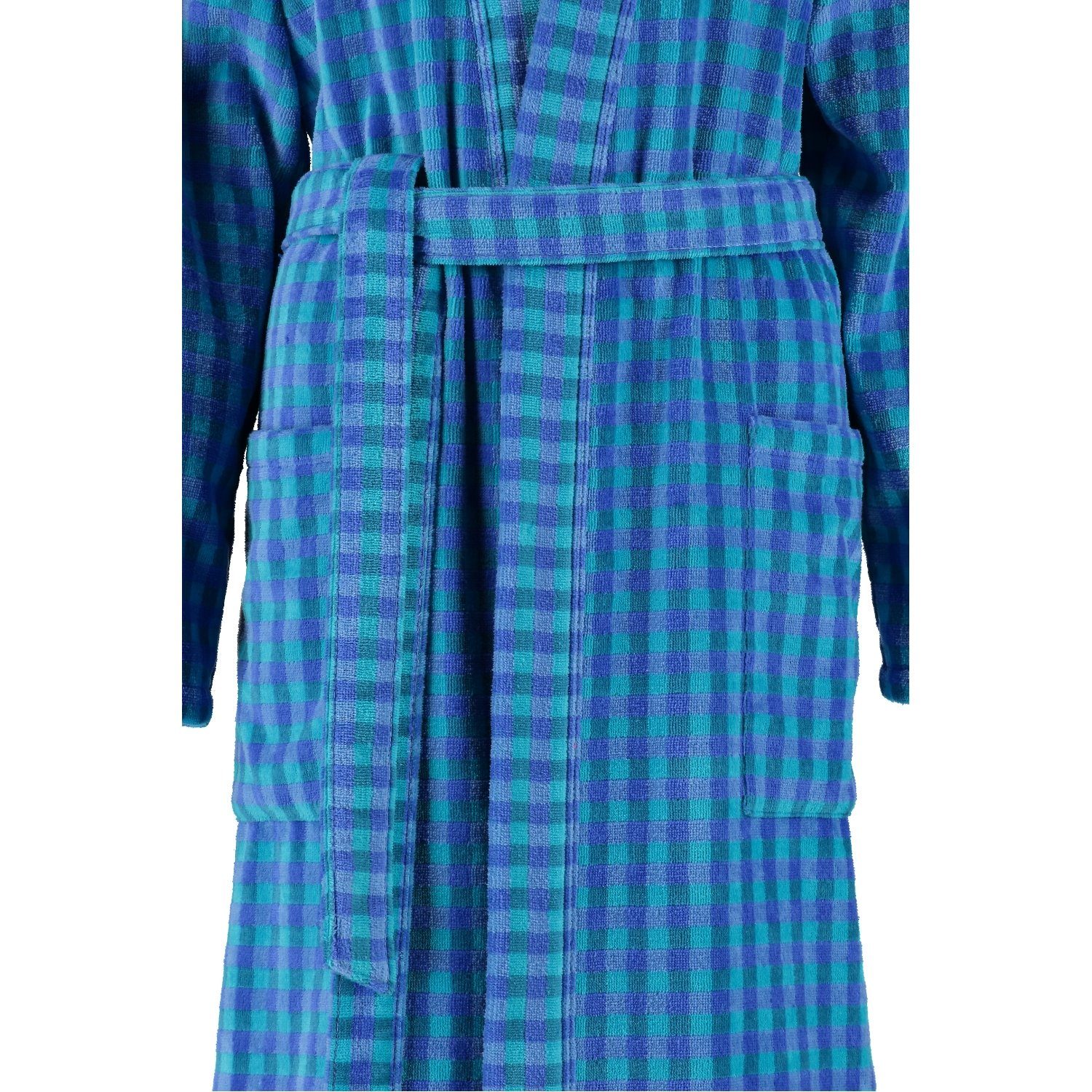 Kimono-Kragen, Stylisch Langform, Gürtel, Baumwolle, Damenbademantel, Cawö