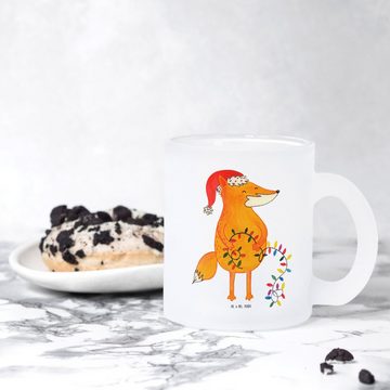 Mr. & Mrs. Panda Teeglas Fuchs Weihnachten - Transparent - Geschenk, Winter, Teetasse, Heiliga, Premium Glas, Edler Aufdruck