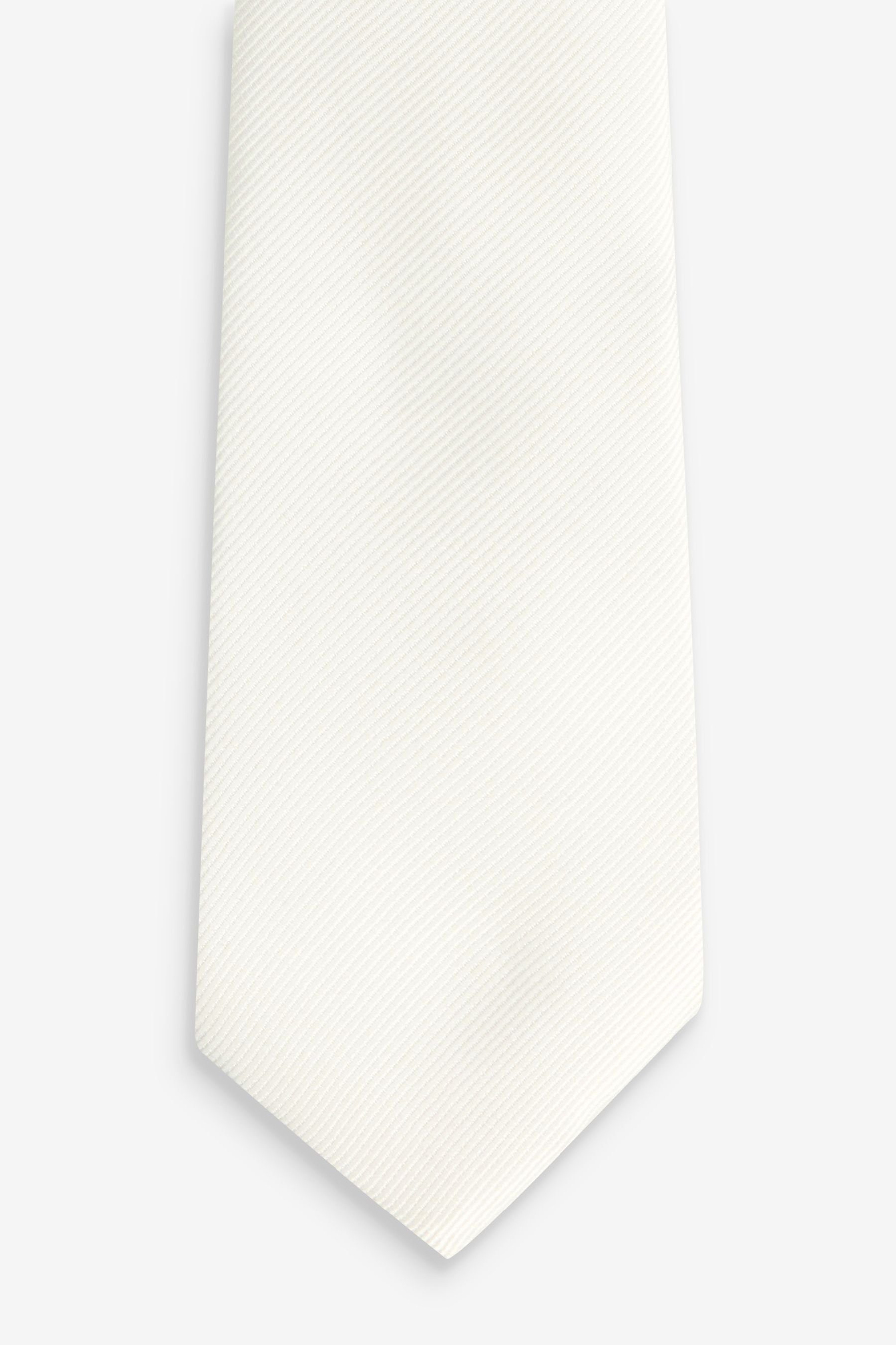 Next Krawatte Schmale Twill-Krawatte (1-St) White Ivory
