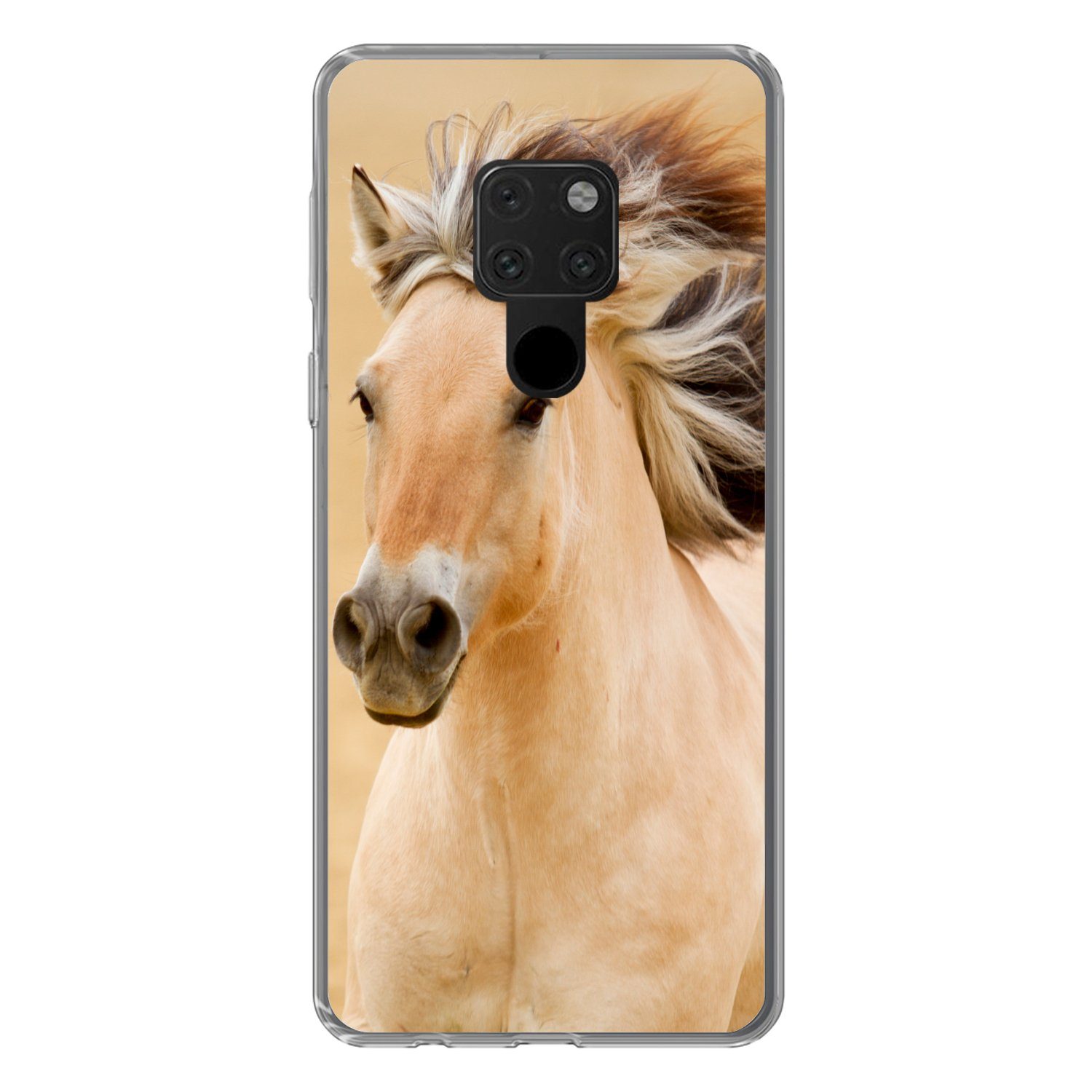 MuchoWow Handyhülle für Huawei P40 Lite Pferde - Tiere - Mähne - Porträt, Handy Case, Silikon, Bumper Case Dünn