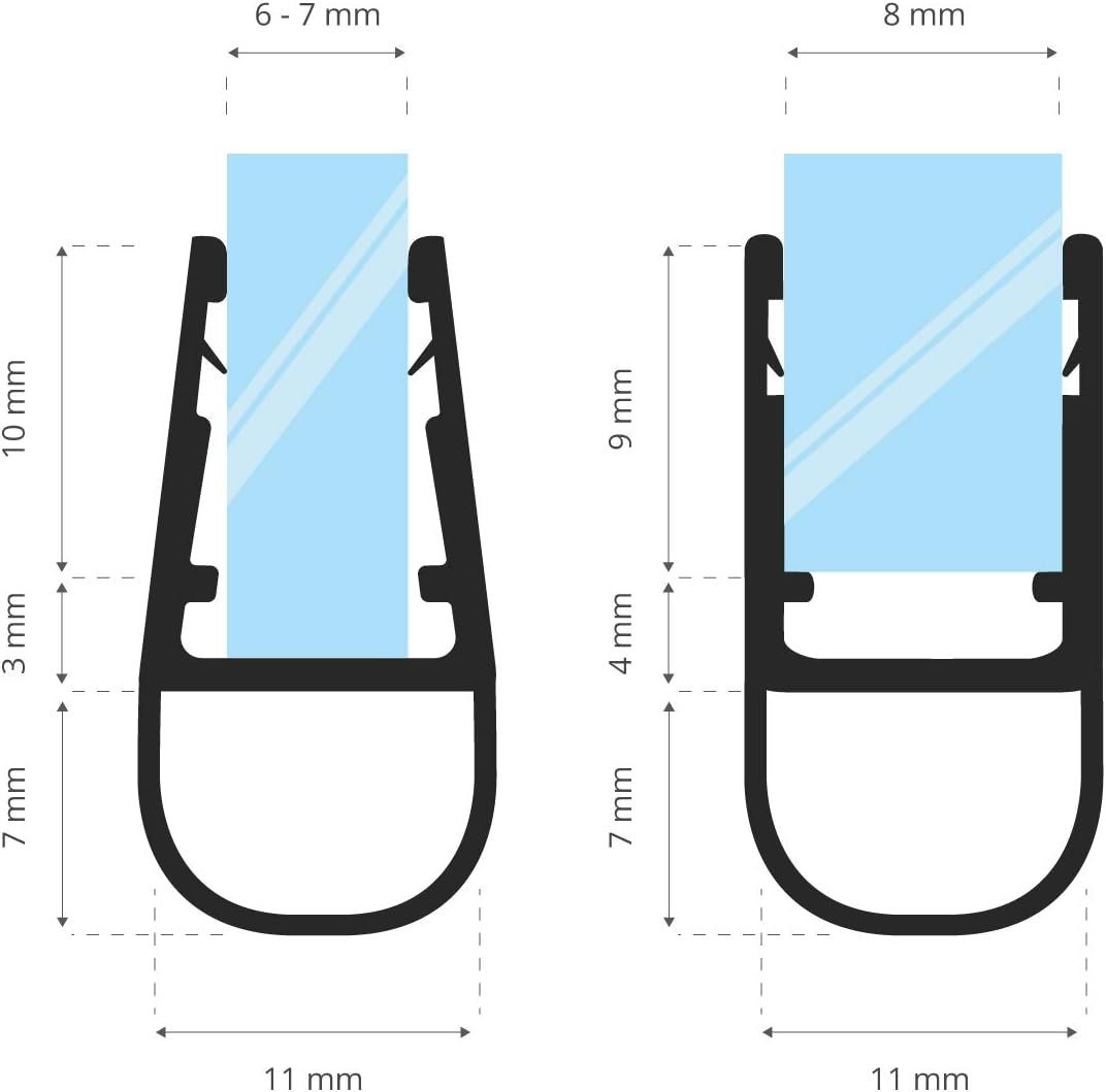 Thumbnail - STEIGNER Duschdichtung 30cm Vorgebogene Ersatzdichtung für Runddusche, L: 30 cm, (1 Stück Packung, Einzeldichtung), Glas...