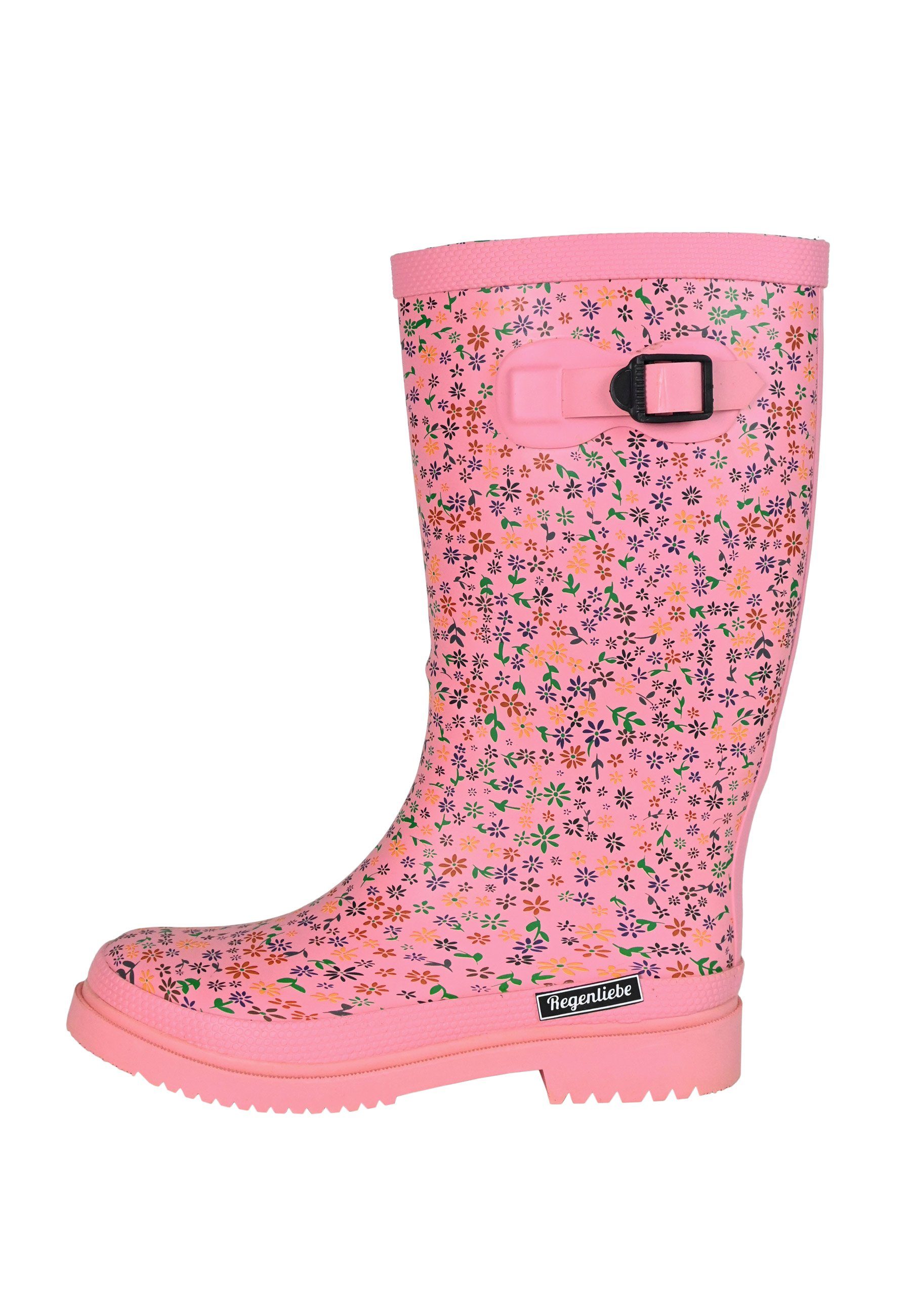 Regenliebe Flowers High Gummistiefel Langschaft Stiefel mit kleinen Blümche günstig online kaufen