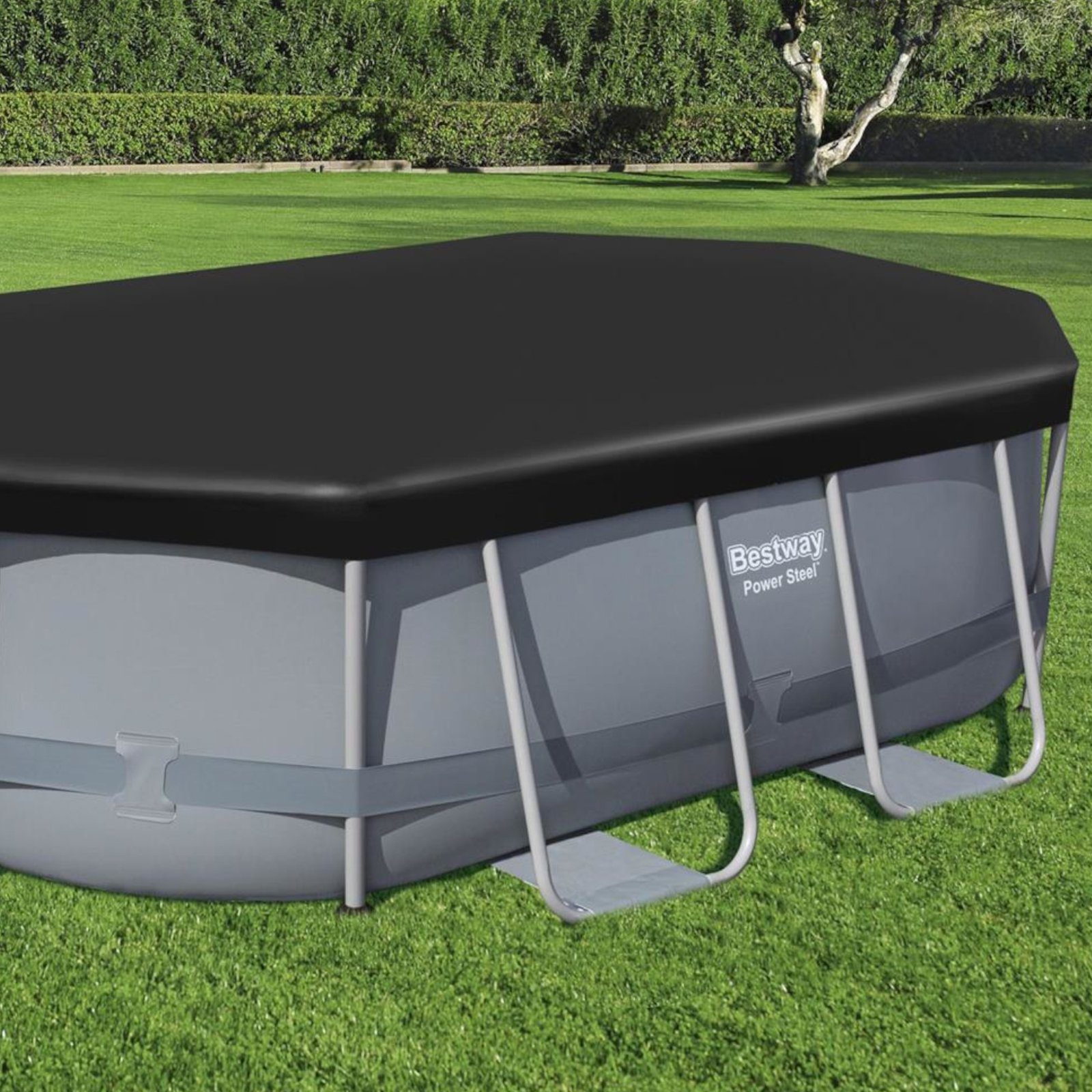 BESTWAY Pool-Abdeckplane rechteckig Schutz Plane PVC Swimmingpool Cover 424x250cm