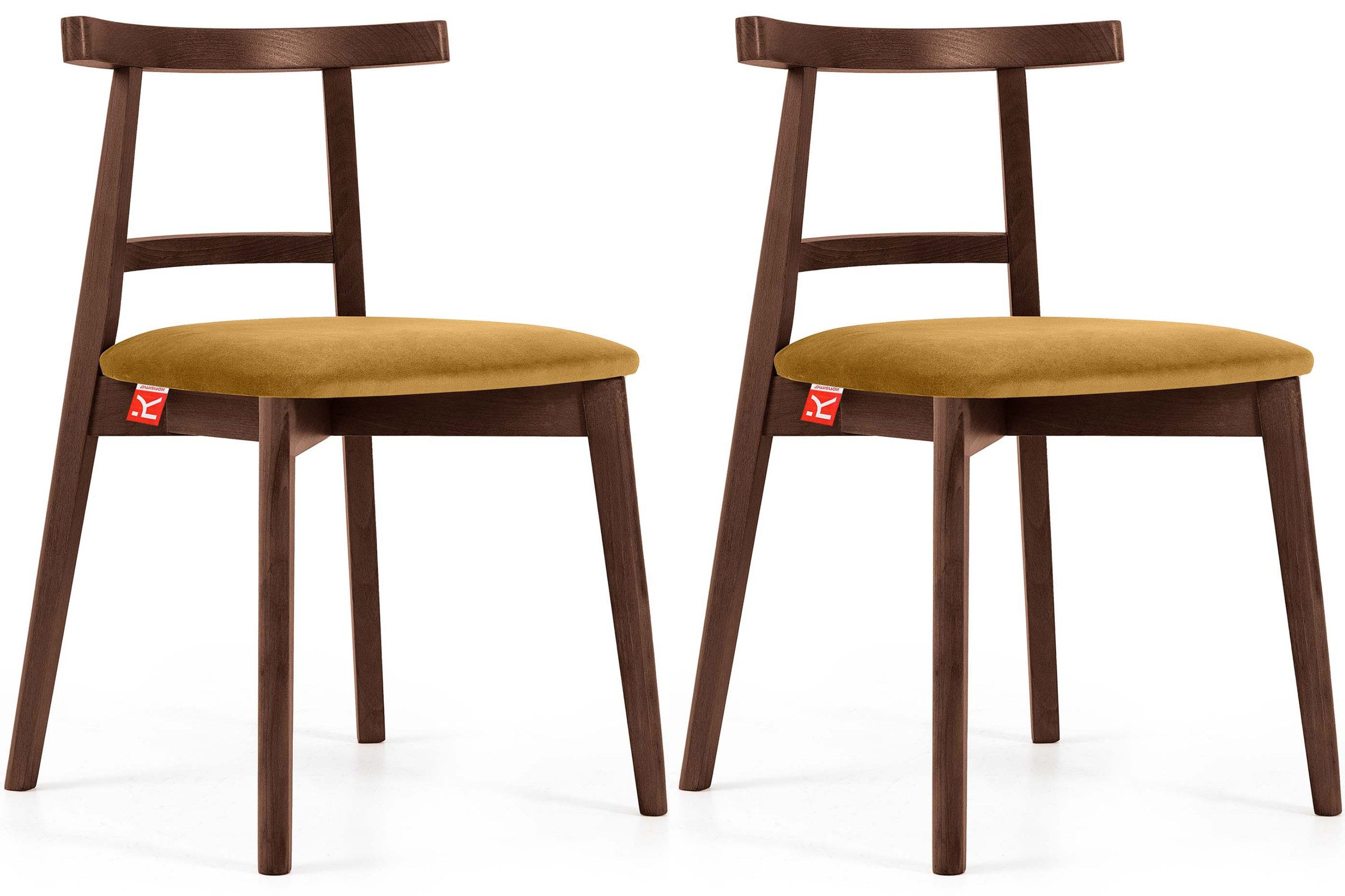 Konsimo Esszimmerstuhl Esstischstühle LILIO Holzstühle Polsterstühle 2 St, hergestellt in der EU, Vintage-Stil, Massivholzrahmen aus Buche