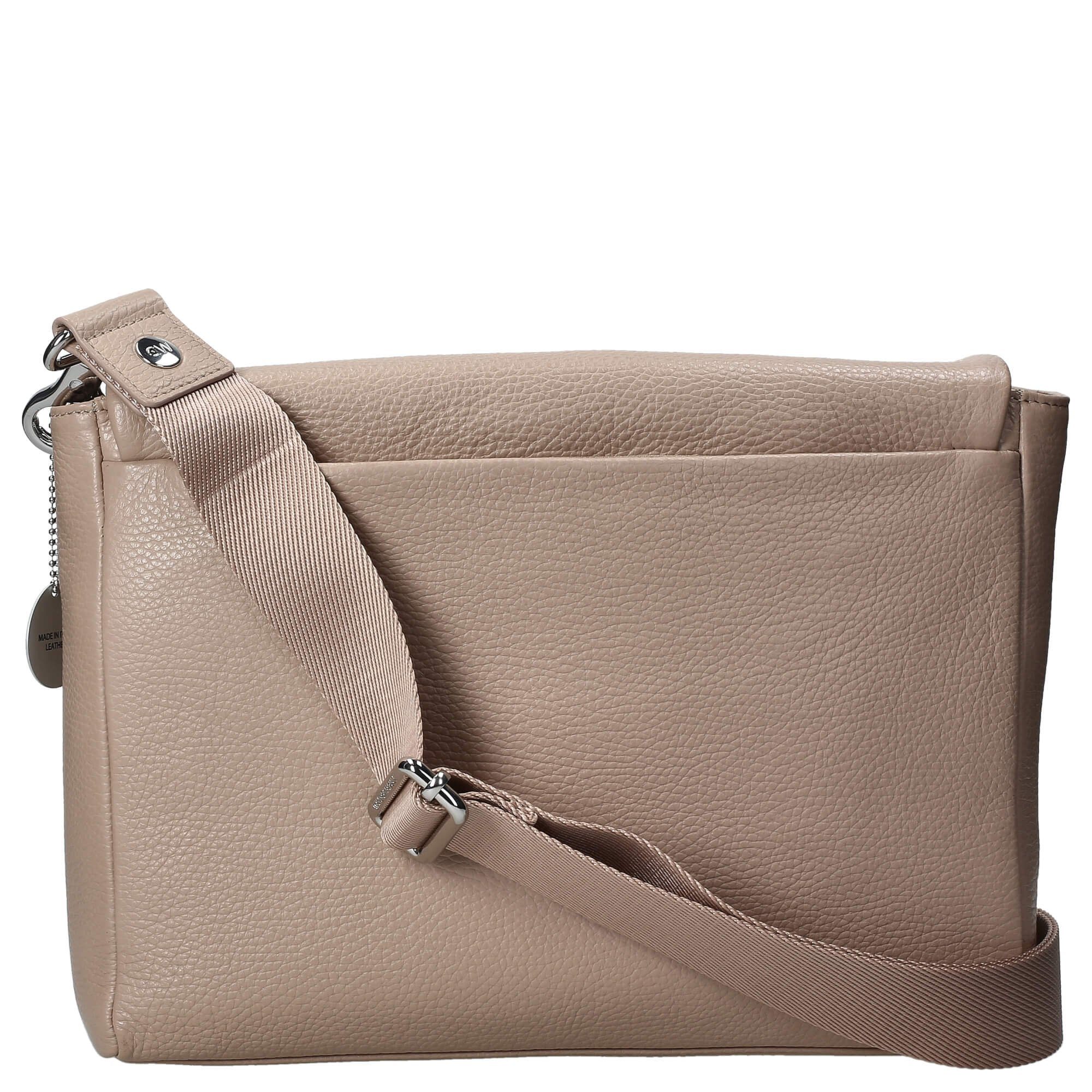 (1-tlg) 30 Leather Umhängetasche taupe cm Duck warm Mellow Umhängetasche - Mandarina