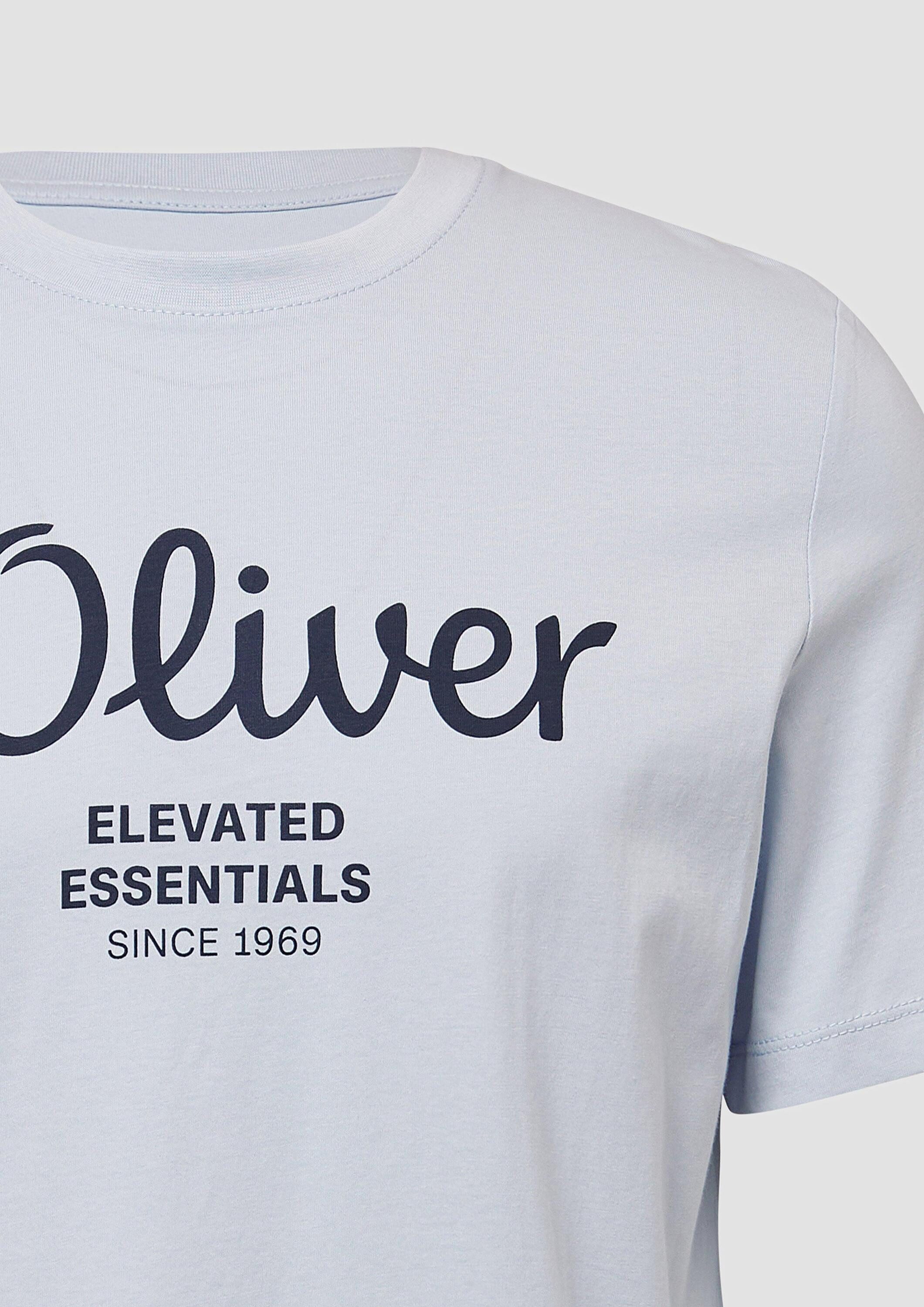 s.Oliver Kurzarmshirt T-Shirt Baumwoll-T-Shirt mit Logo-Print