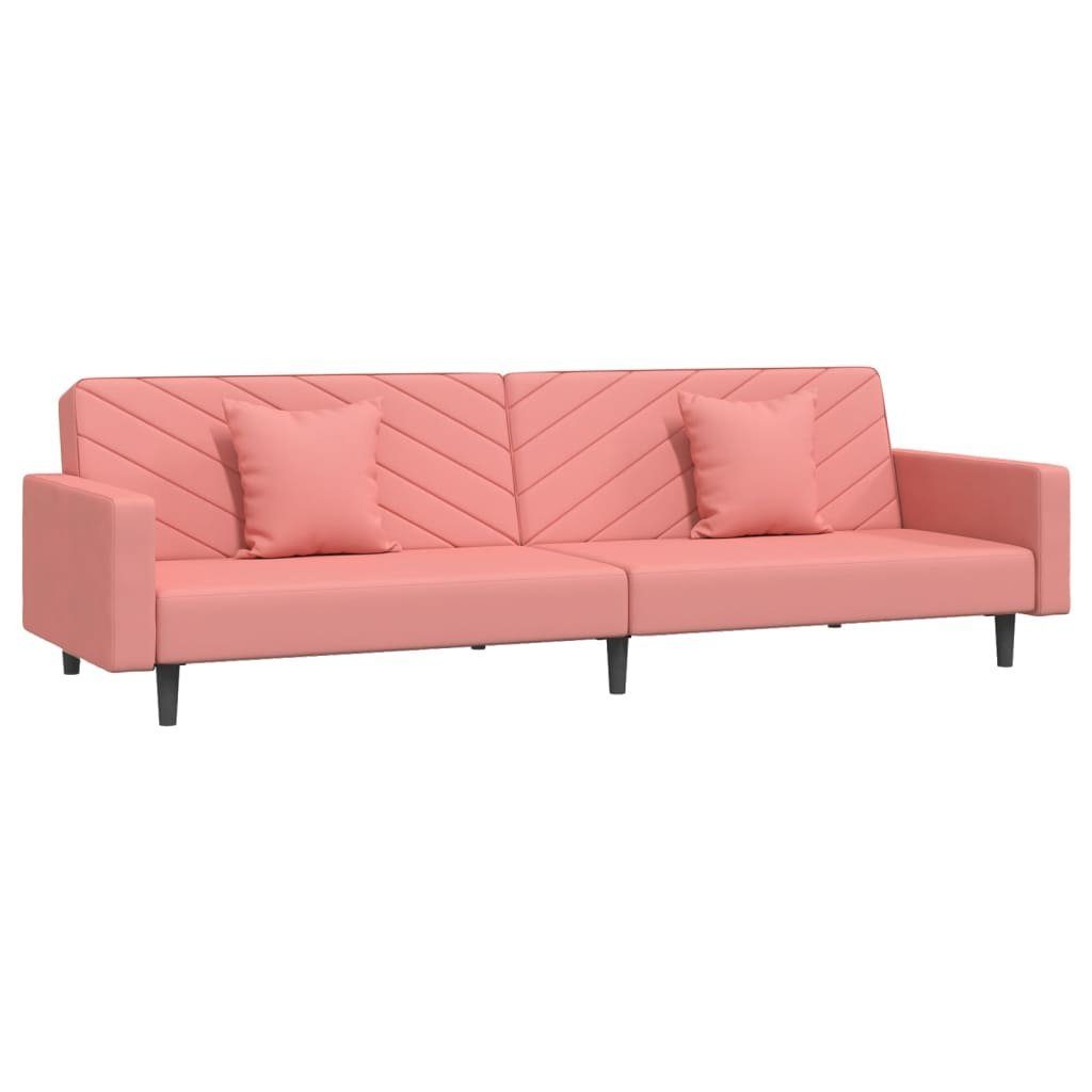 DOTMALL Schlafsofa 2-Sitzer Sofa 1 Teile, für Wohnzimmer, Samt, Holzrahmen,mit 2 Kissen Rosa