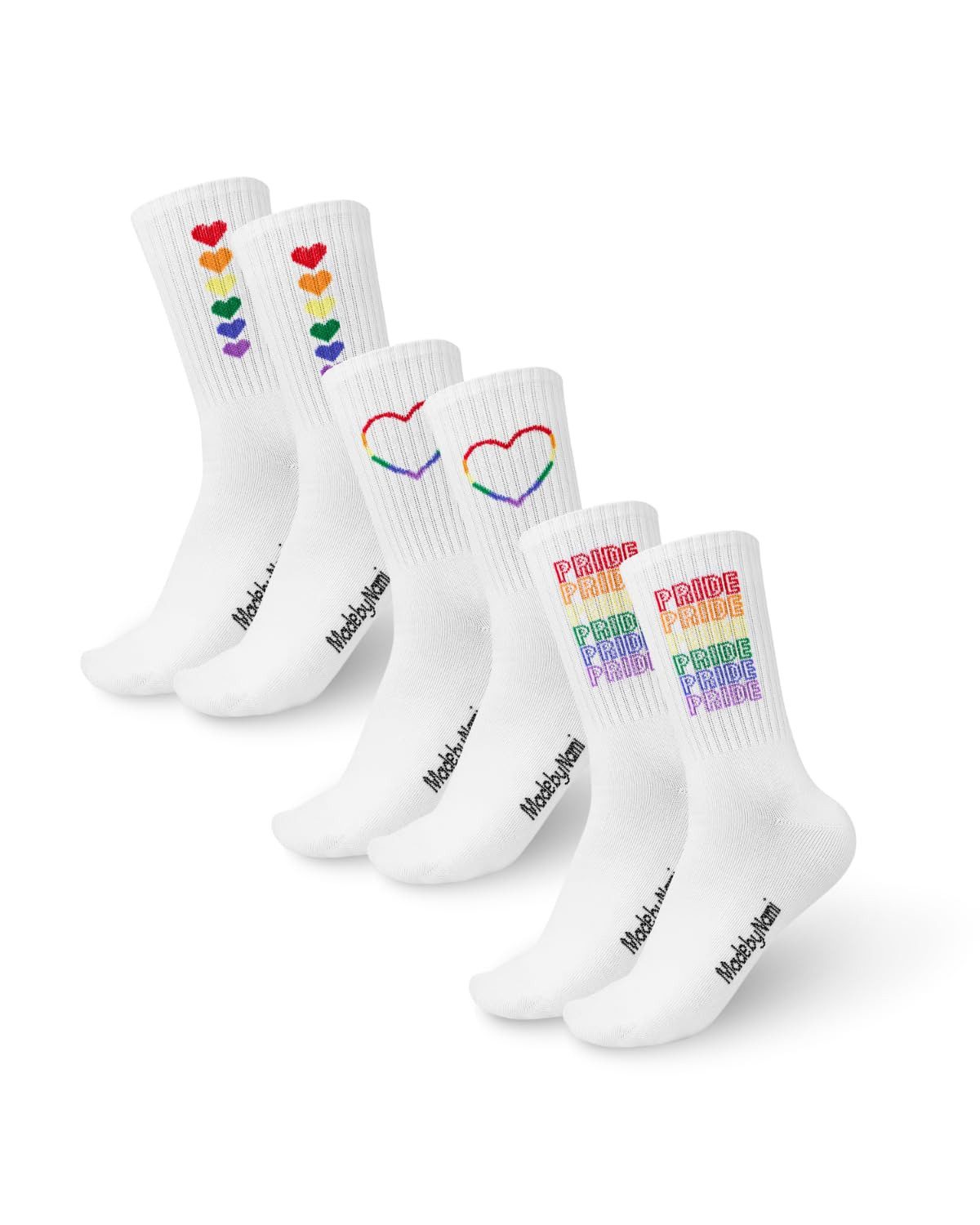 Made by Nami Socken 3 Paar Regenbogen Socken LGBTQ Accessoires (Set, 3 Paar) Gay Lesbian Pride Outfit
