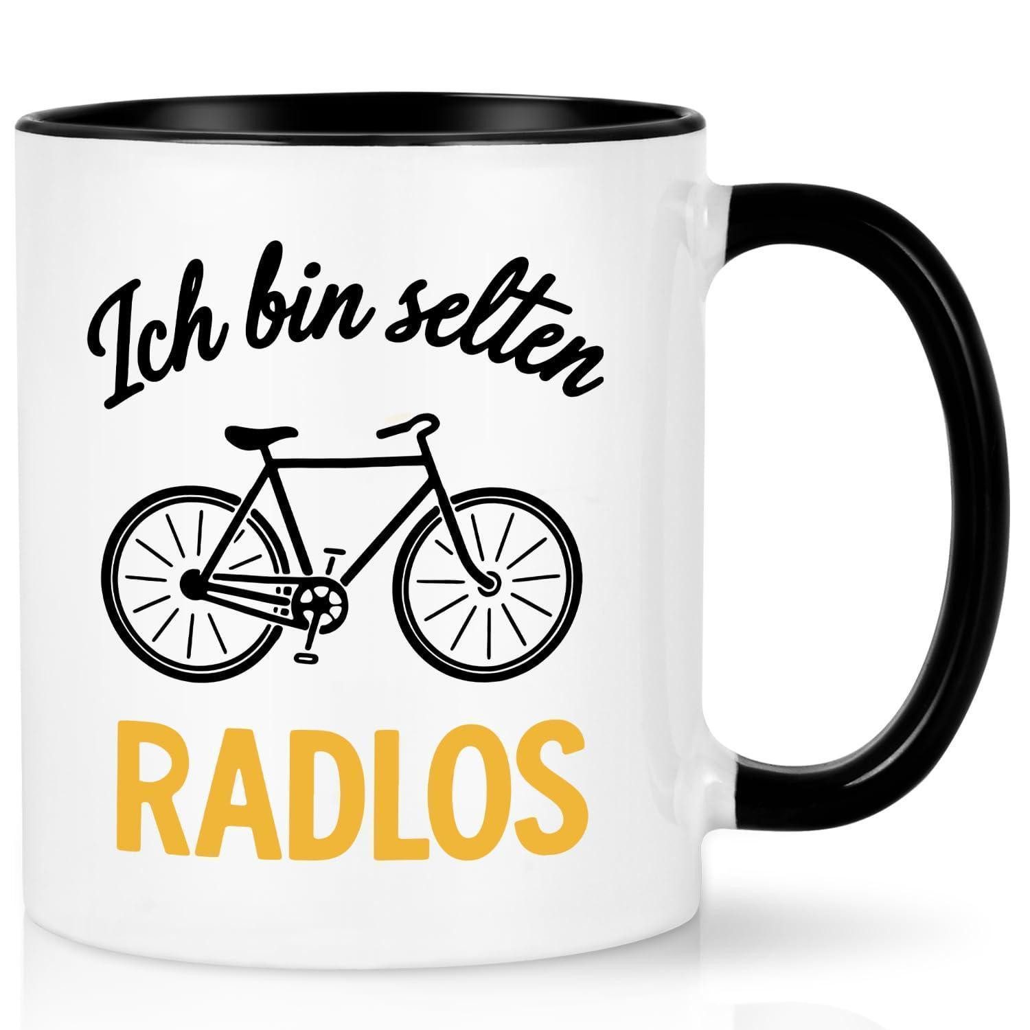 LuxusKollektion Tasse Tasse Fahrrad Geschenke 320ml Schwarz, Keramik