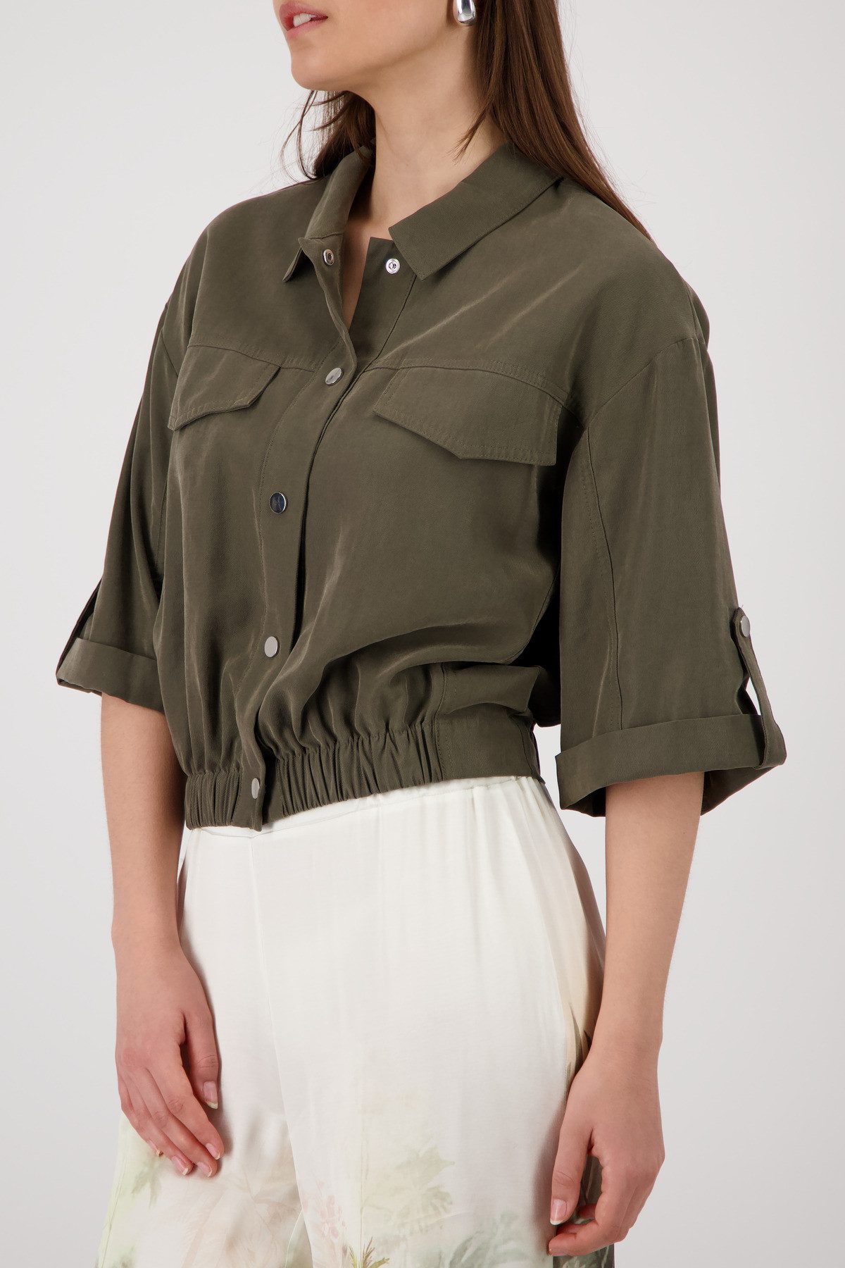 Monari Hemdjacke Jacke Modal Regular fit mit Druckknöpfen