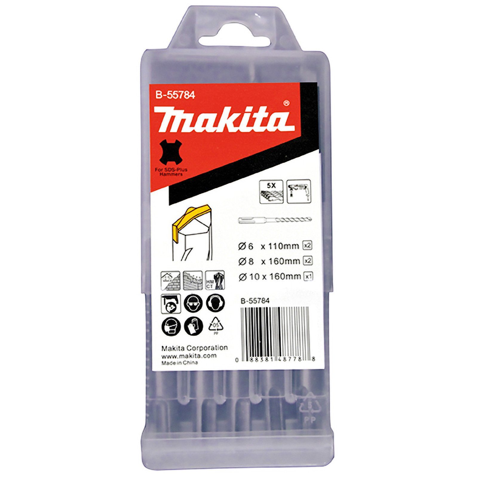 Makita Universalbohrer Makita SDS-PLUS HM Bohrer-Set 5tlg. - B-55784