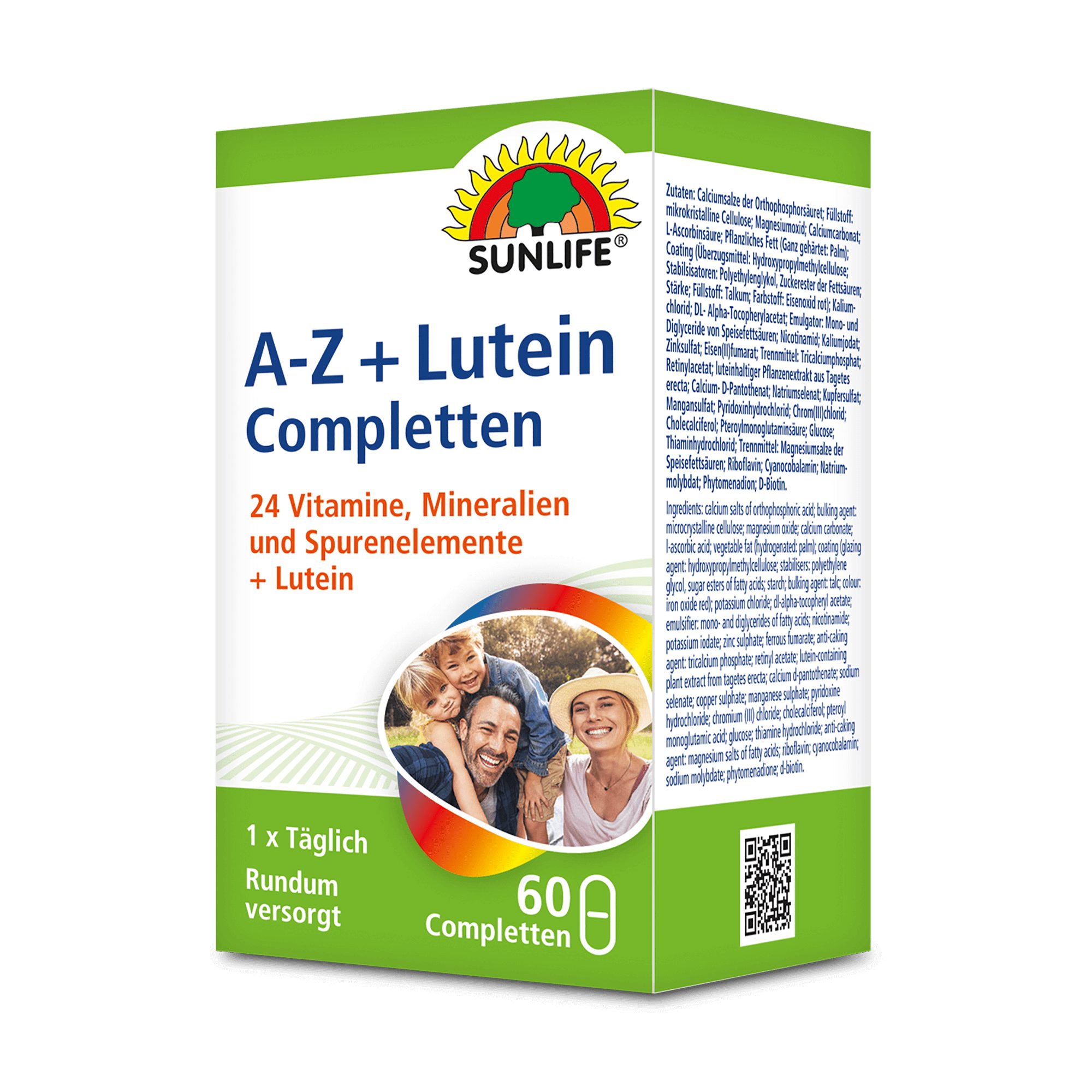 SUNLIFE SUNLIFE® A-Z + Lutein Tabletten Rundumversorgung Nährstoff Immunsystem 1 x täglich eine Complette mit ausreichend Flüssigkeit schlucken