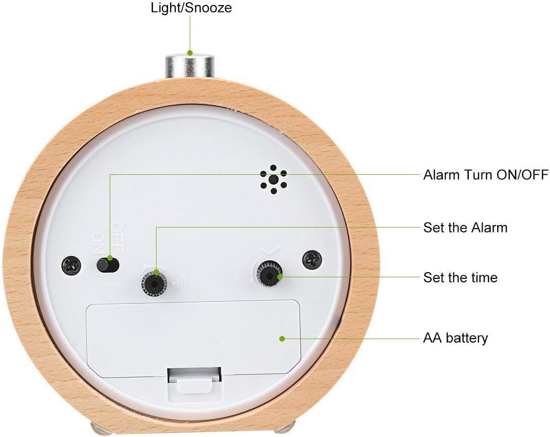 POPOLIC Wecker Wecker Analog Ohne Ticken, Wecker Holz mit Snooze, Holzwecke günstig online kaufen