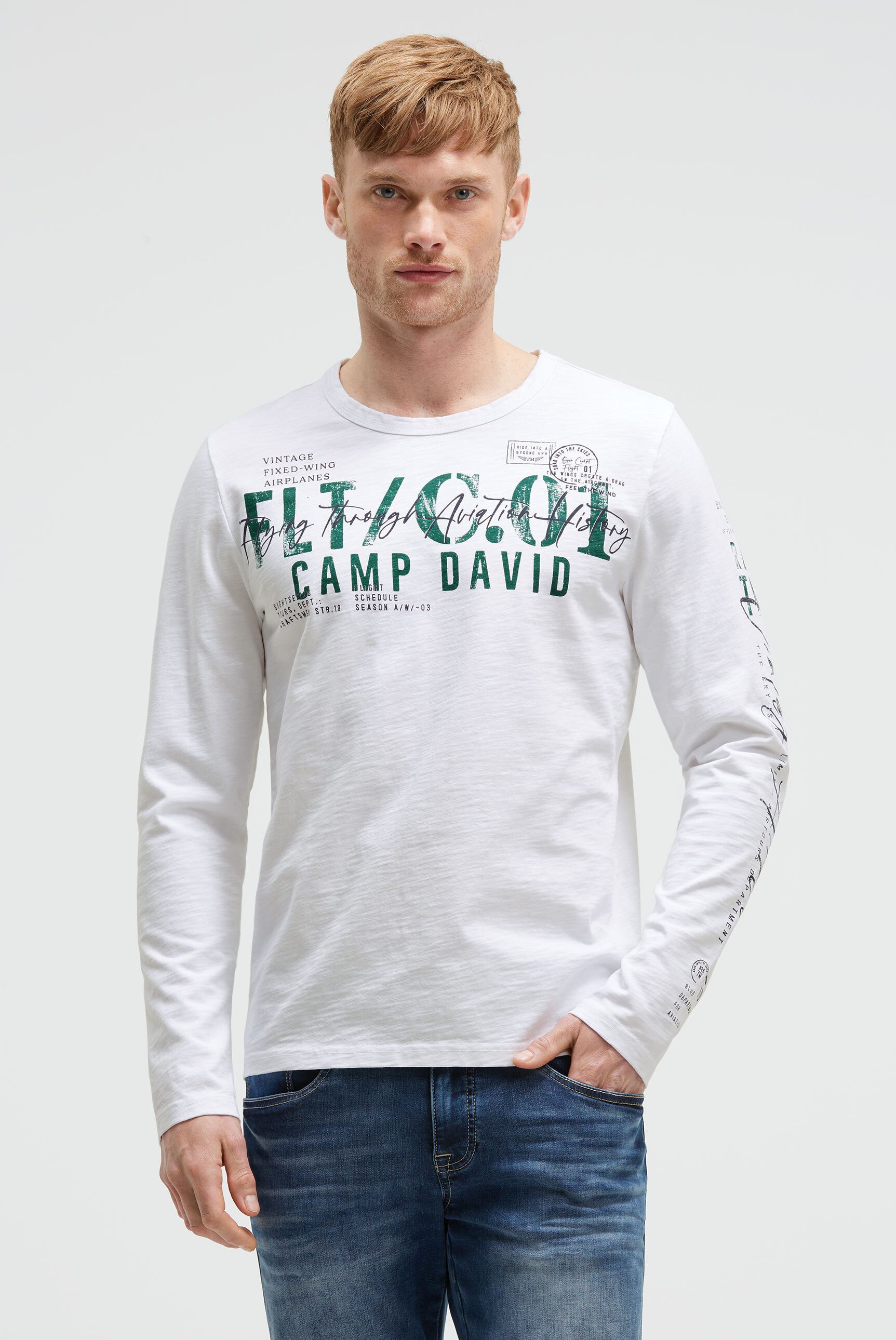 CAMP DAVID Langarmshirt aus Baumwolle