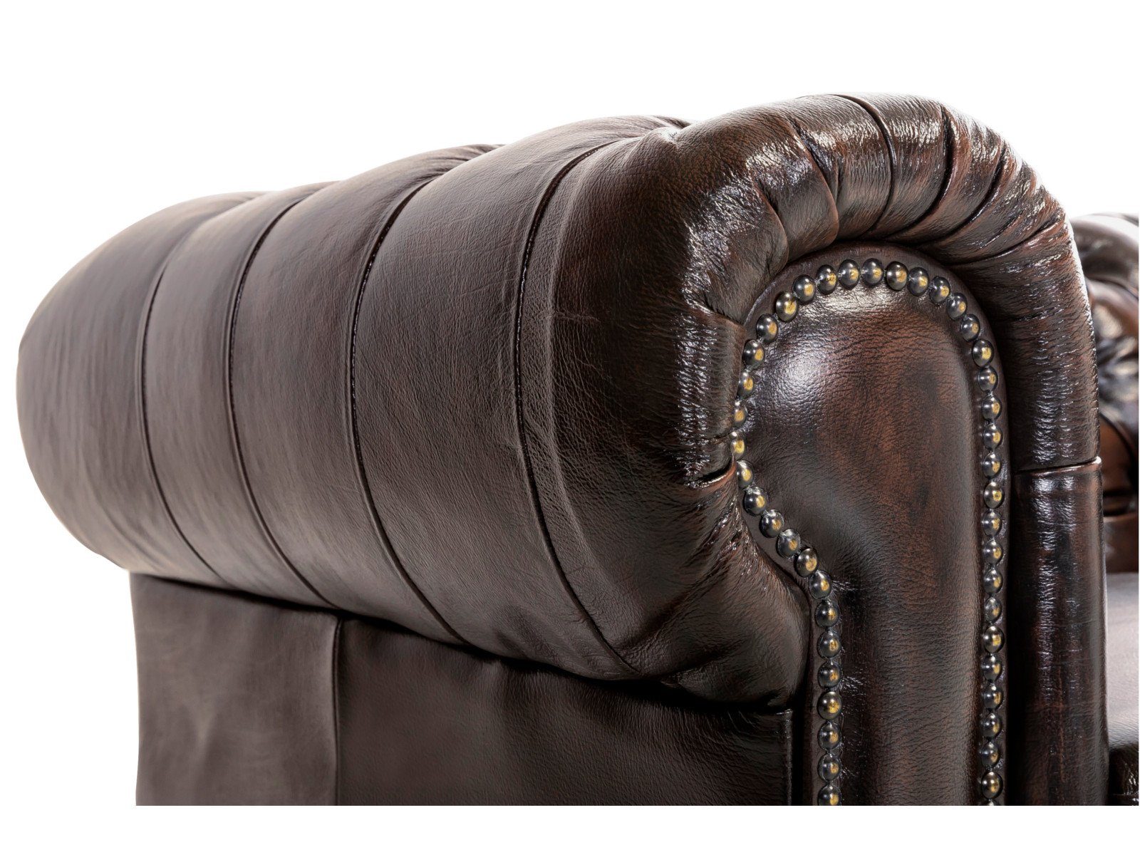 massivum Chesterfield-Sofa Chesterfield 2-Sitzer Echtleder braun
